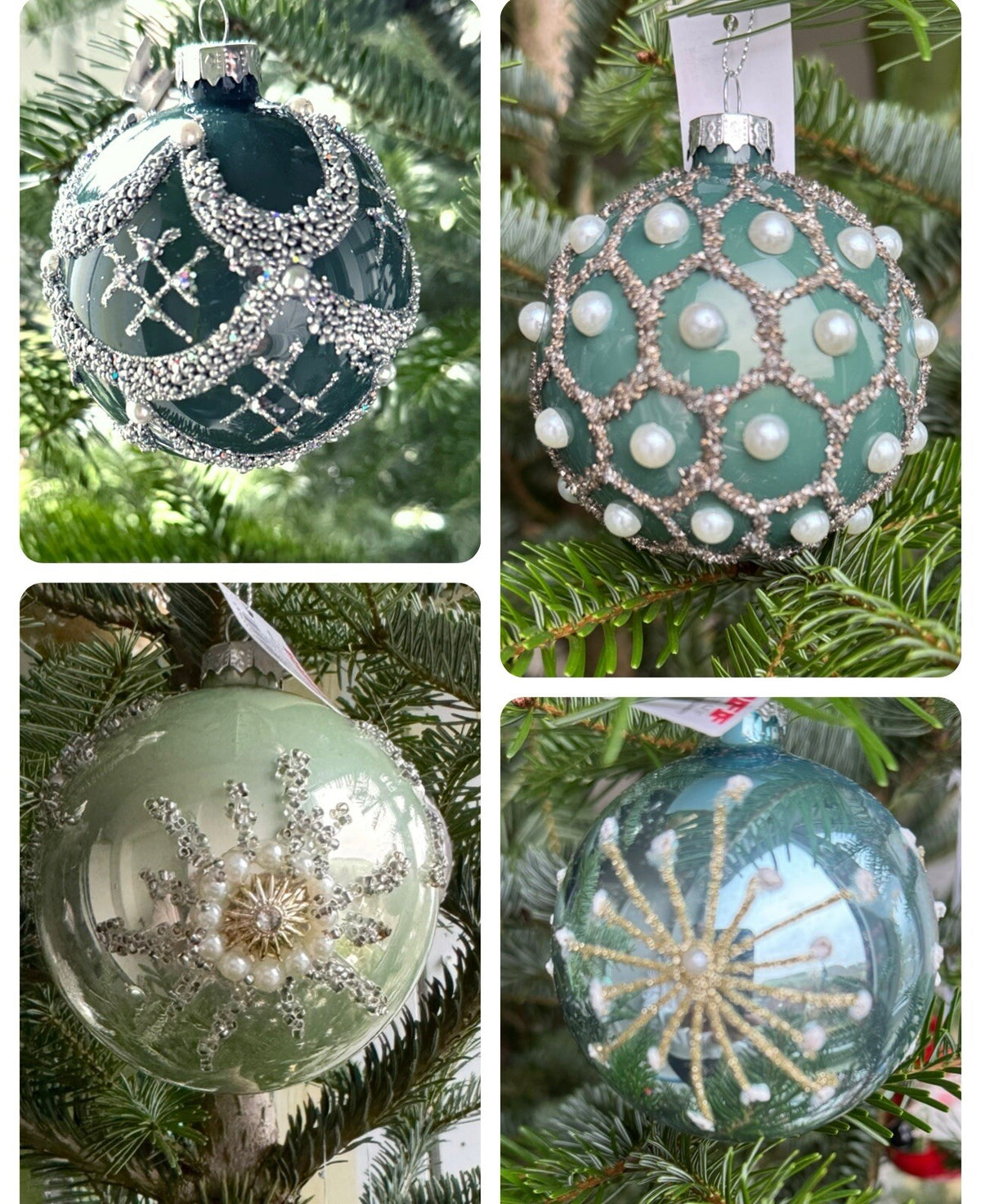 Glas- Kugel Hänger D.8 cm sort. Glasschmuck Weihnachtsbaum-Deko Ornament HOFF