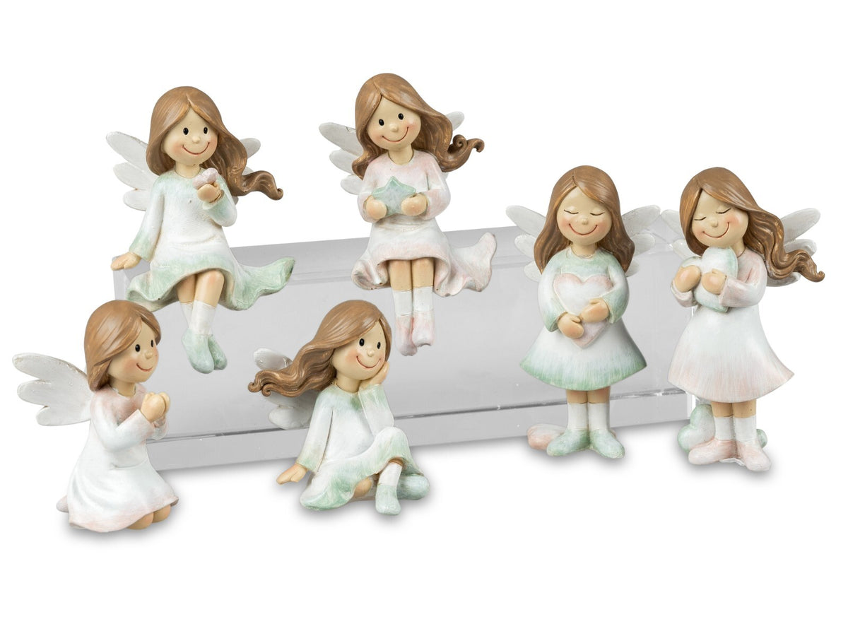 Deko-Figur Schutzengel sort. 10cm handbemalt Engel Figur Formano