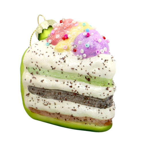 Anhänger „Cake Party “8x6x7cm sort. Glasschmuck Weihnachtsbaum-Deko Winterzeit