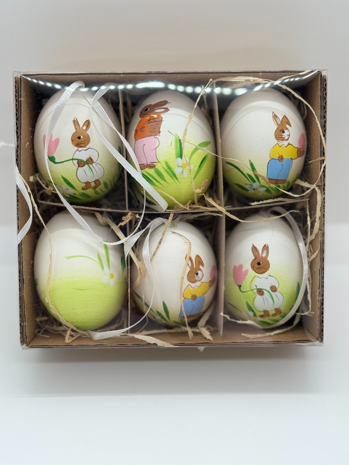 6er Set ECHTE Hühnereier Bunt sort. Eier Osterdeko Frühling G.Wurm