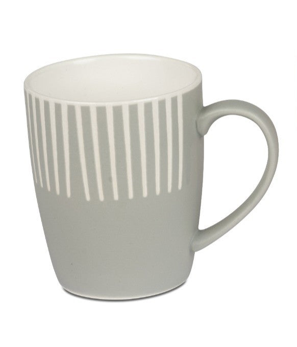 Becher & Schale Stripes Porzellan | Blau Grau Rosa | Geschirr Formano