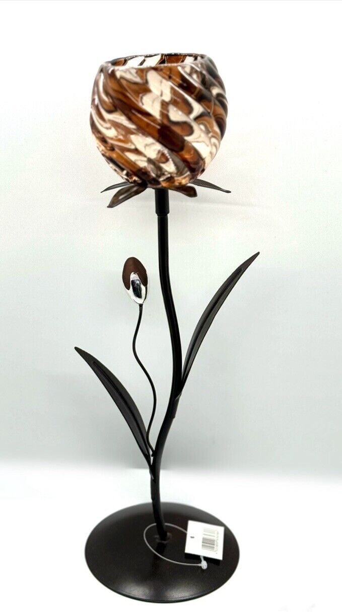 Teelichthalter Leuchter 1flm. Sumatra Braun 32cm Kerzenhalter Formano