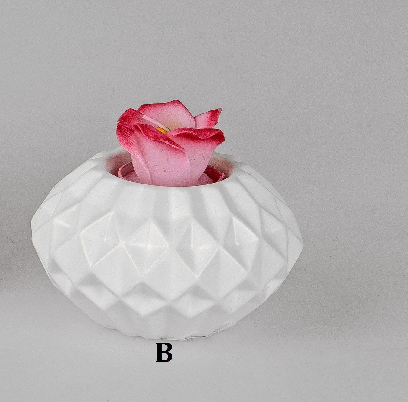Teelichtleuchter Kerzenhalter zickzack matt weiß Keramik Ø 11cm - 6,5cm Formano