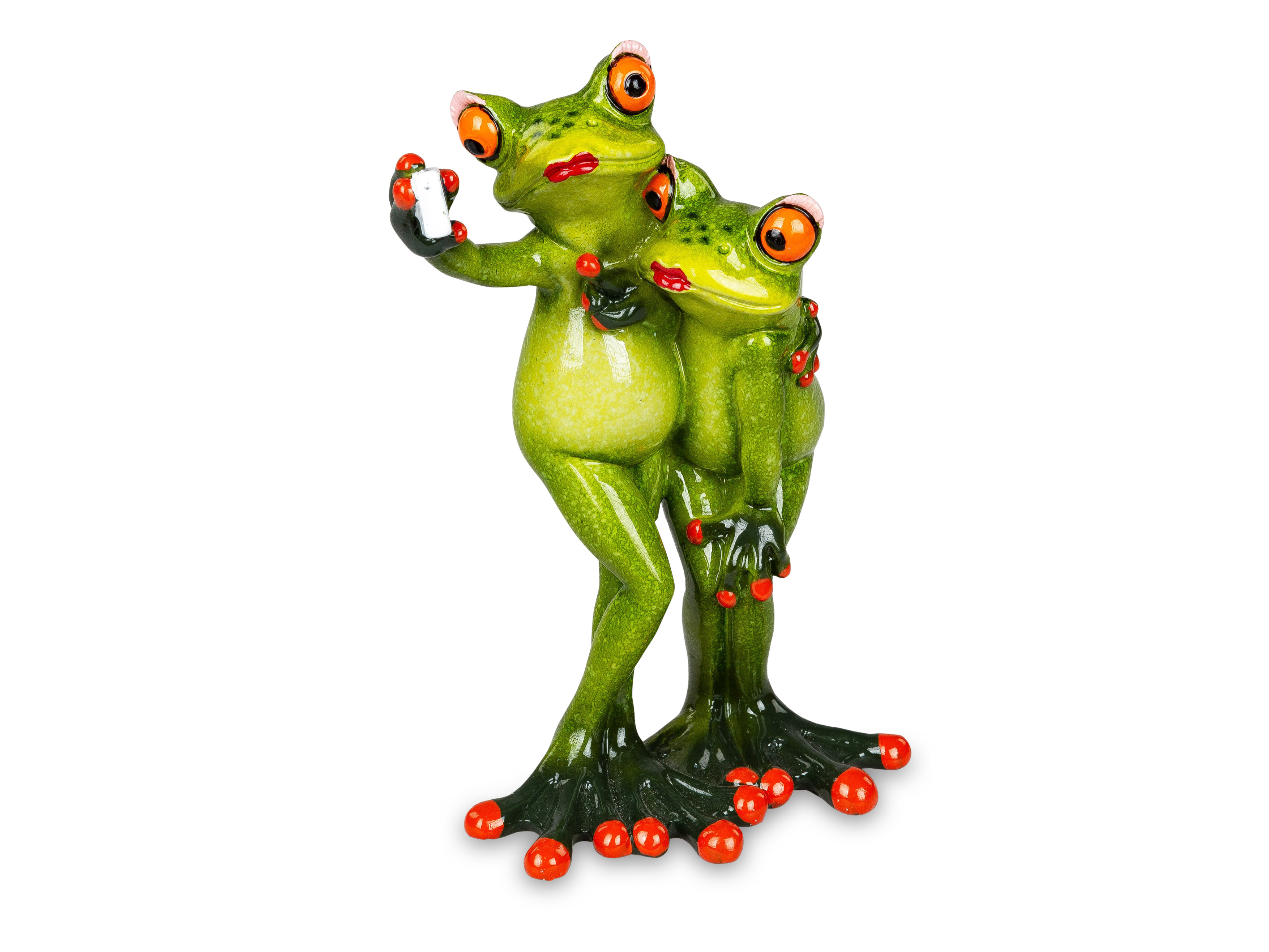 Deko Figur Froschpaar „Selfie“ 16cm hellgrün witzige Dekofiguren Formano 
