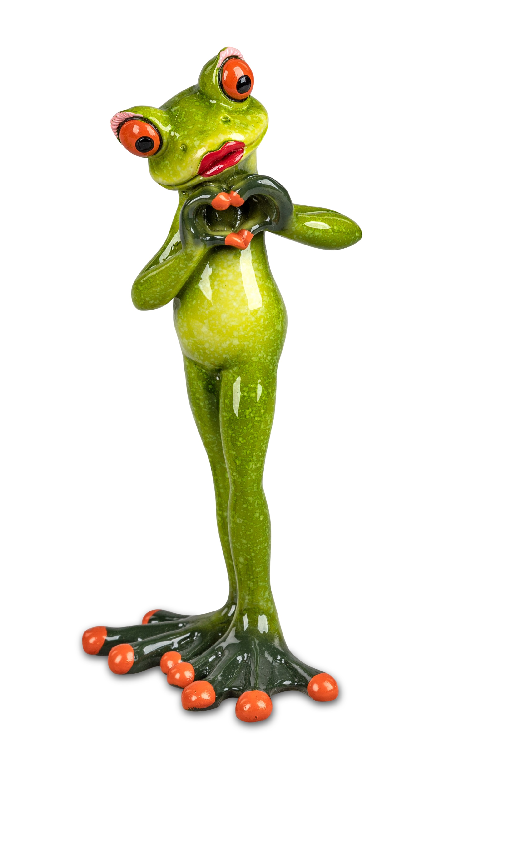 Deko-Figur Frosch „Herzform mit Finger“ Trend  Frau H. 17 cm Froschhausen Formano