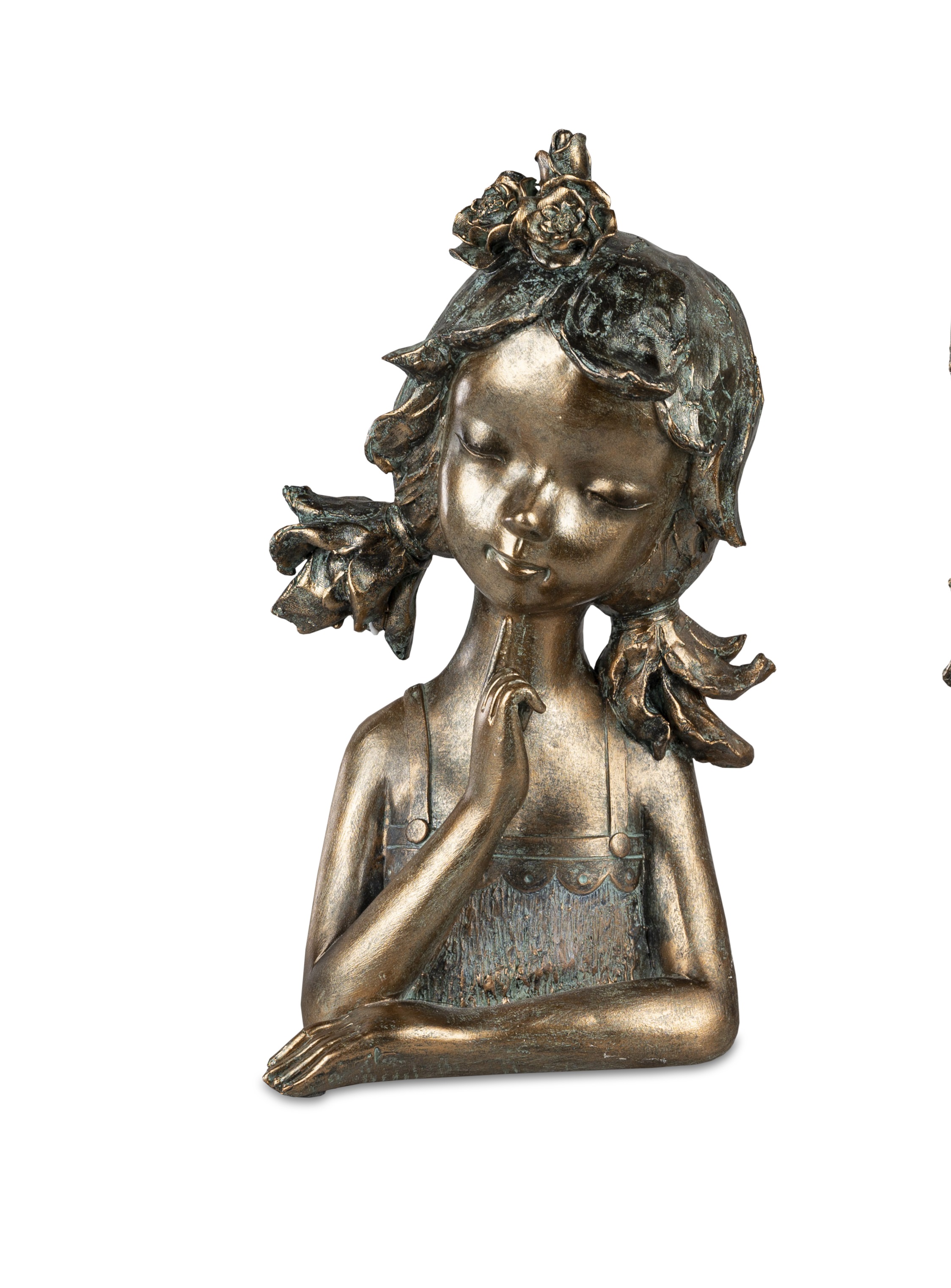 Deko-Büste-Mädchen H.27cm bronzefarben Deko-Figur Formano