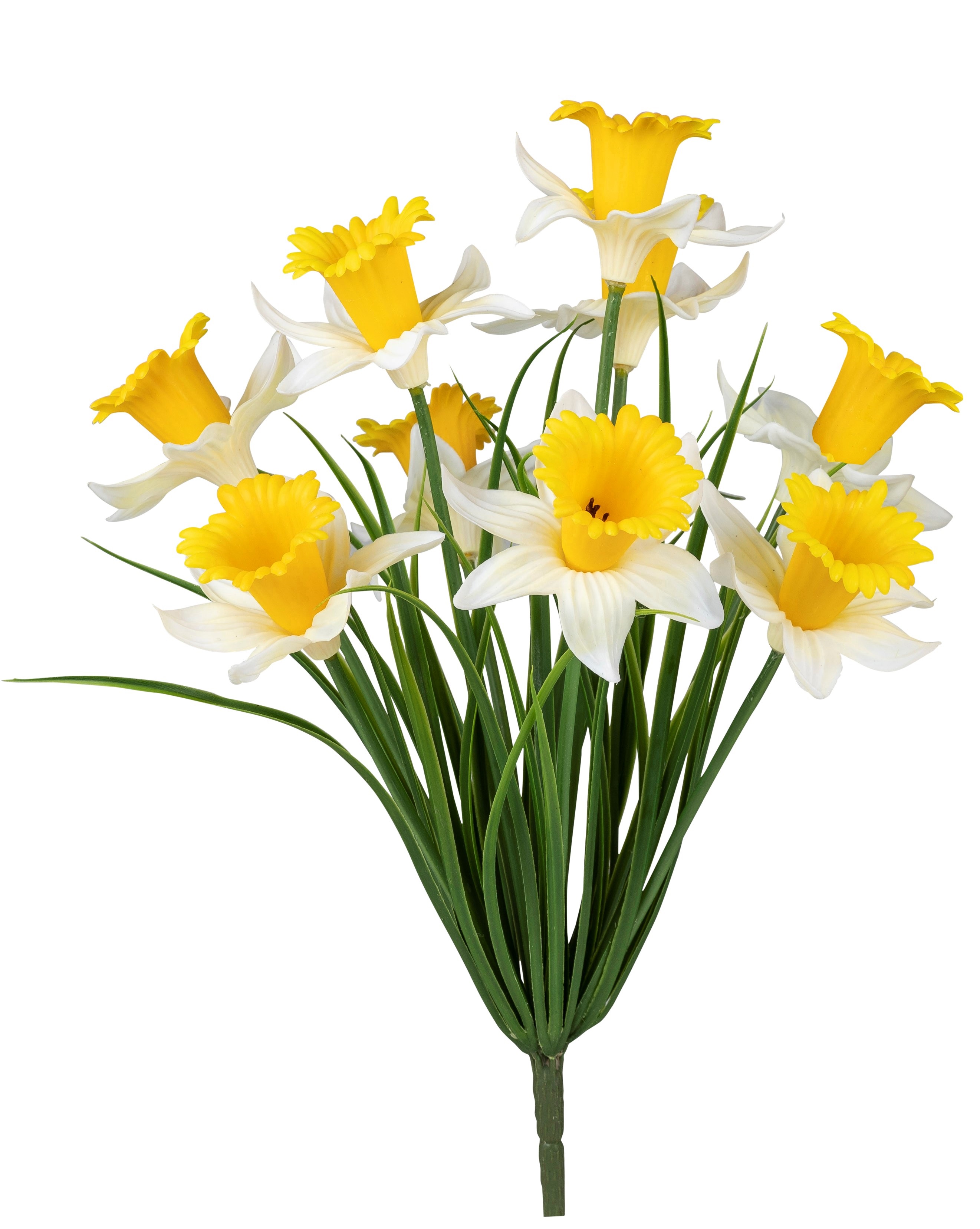 künstlicher Osterglocken Strauß H. 38cm weiß-gelb Formano Kunstblumen F24