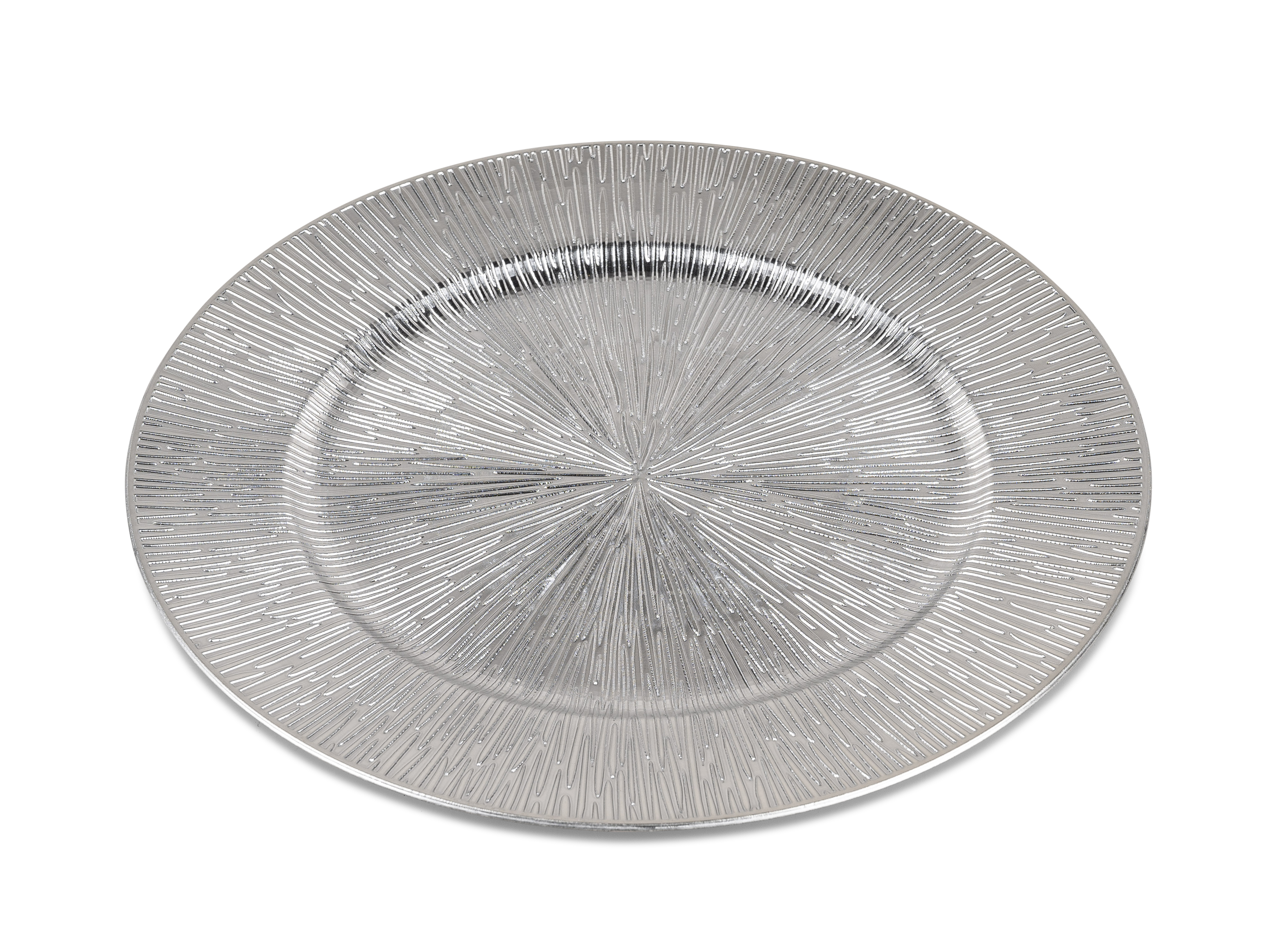 Platzteller mit Relief Silber ø 33 cm Deko-Teller aus Kunststoff für dekorieren Formano