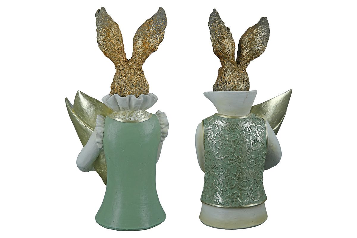 Deko-Figur „Lord und Lady“ mit Tütenvase 2fach  H.30cm Osterhase Frühjahr Gilde 