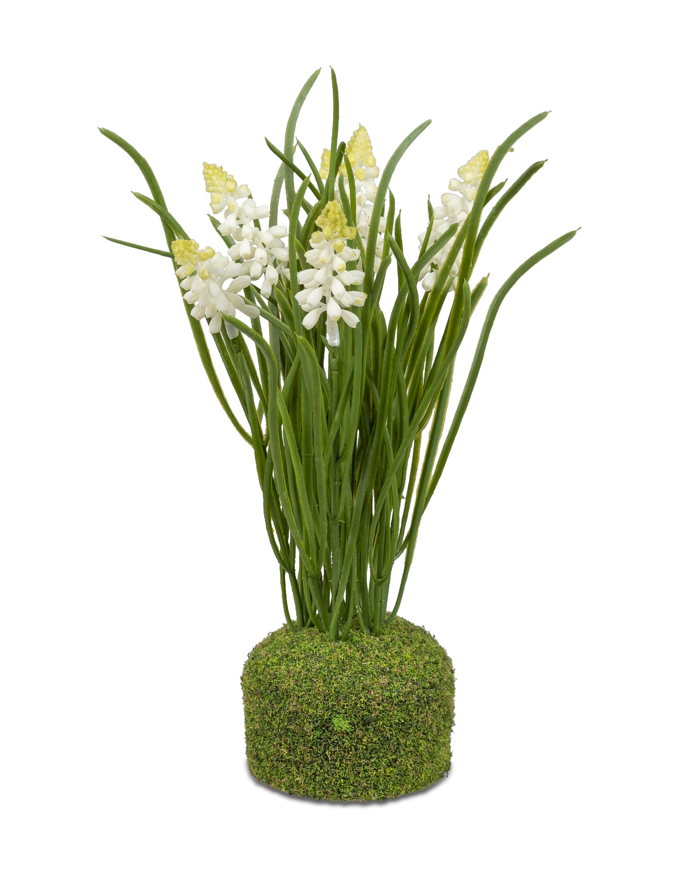 Hyazinthen Weiß auf Moos Sockel 25cm Tischdeko Kunstblumen Deko-Pflanze formano