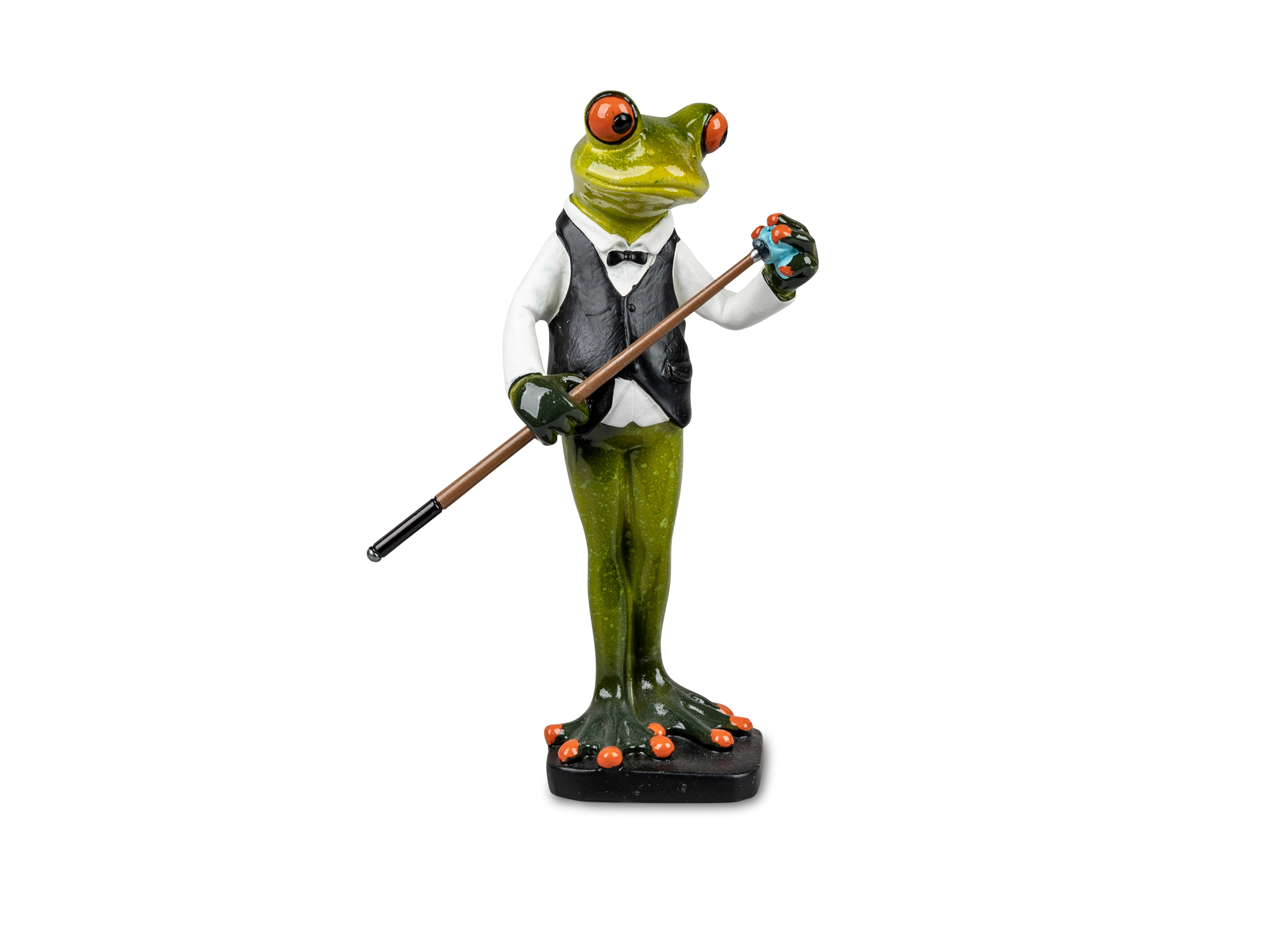 Deko-Figur Frosch Billardspieler mit Queue H. 17cm Froschhausen Formano 