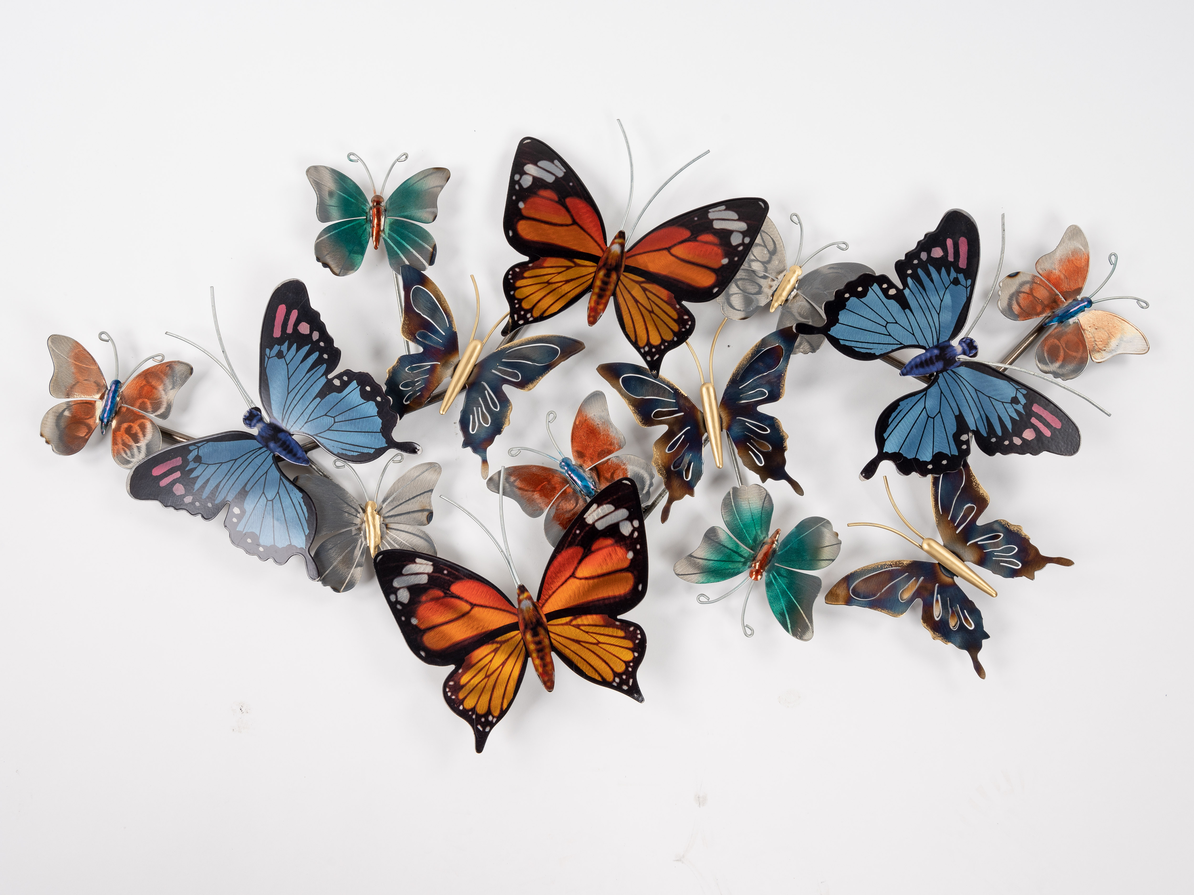 Wanddekoobjekt Wanddeko Relief Schmetterlinge 90x50cm aus Metall Formano
