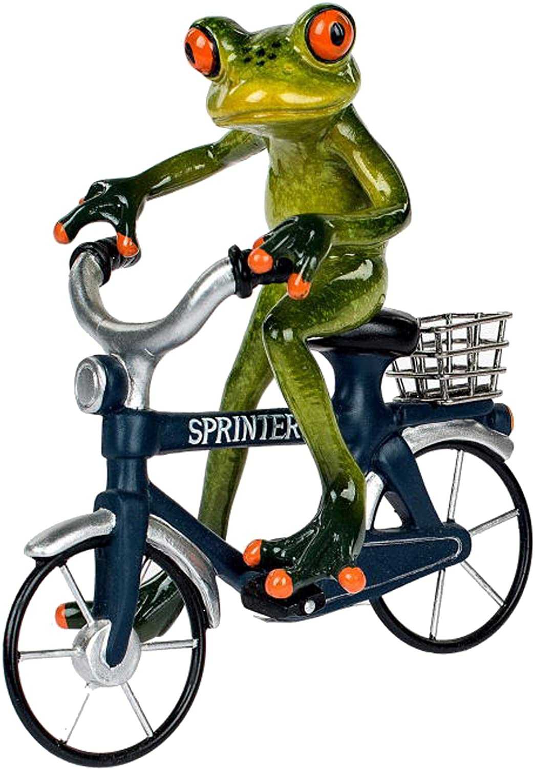 Deko-Figur Frosch auf Fahrrad blau 17cm Froschhausen Formano