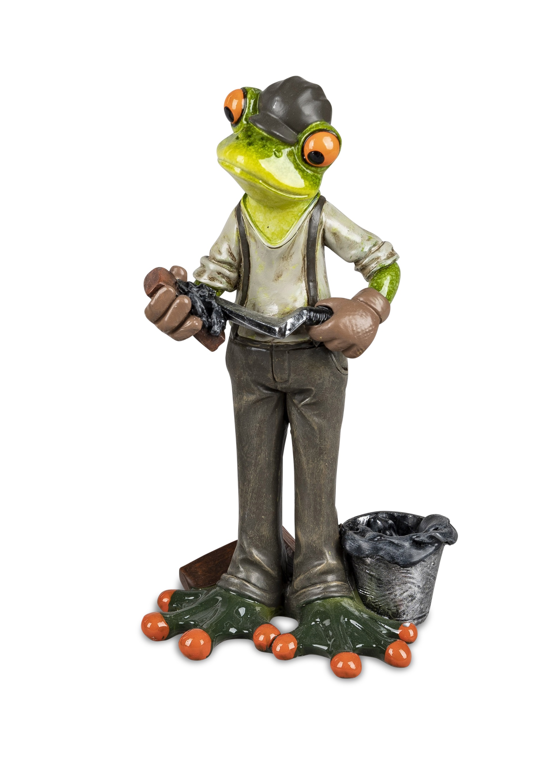 Frosch Handwerker als Maurer H.17,5cm witzige Dekofiguren Froschhausen Formano