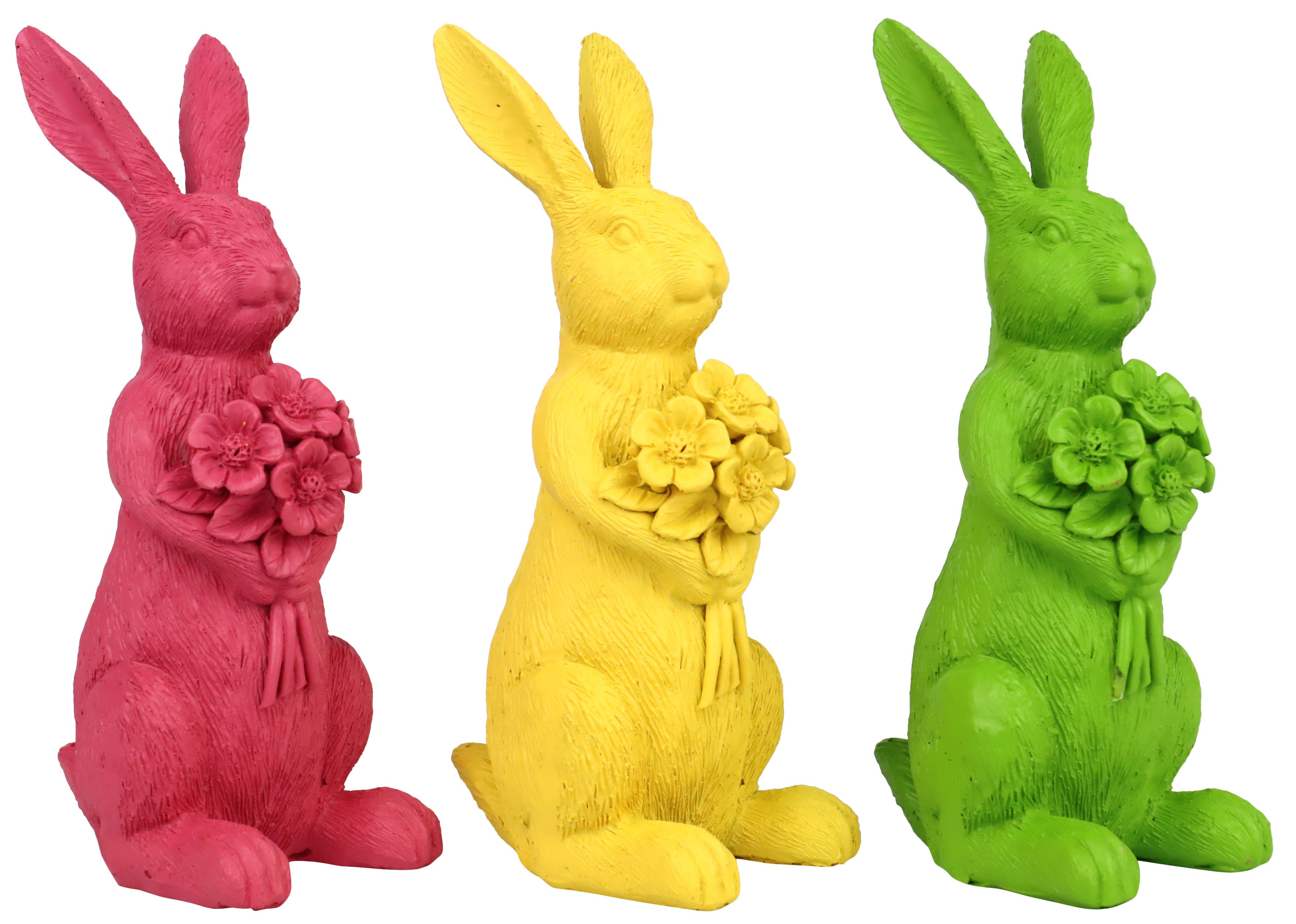 Deko Figur 15cm Osterhasen Hase gelb  "COLORI" Frühjahrs Deko HOFF