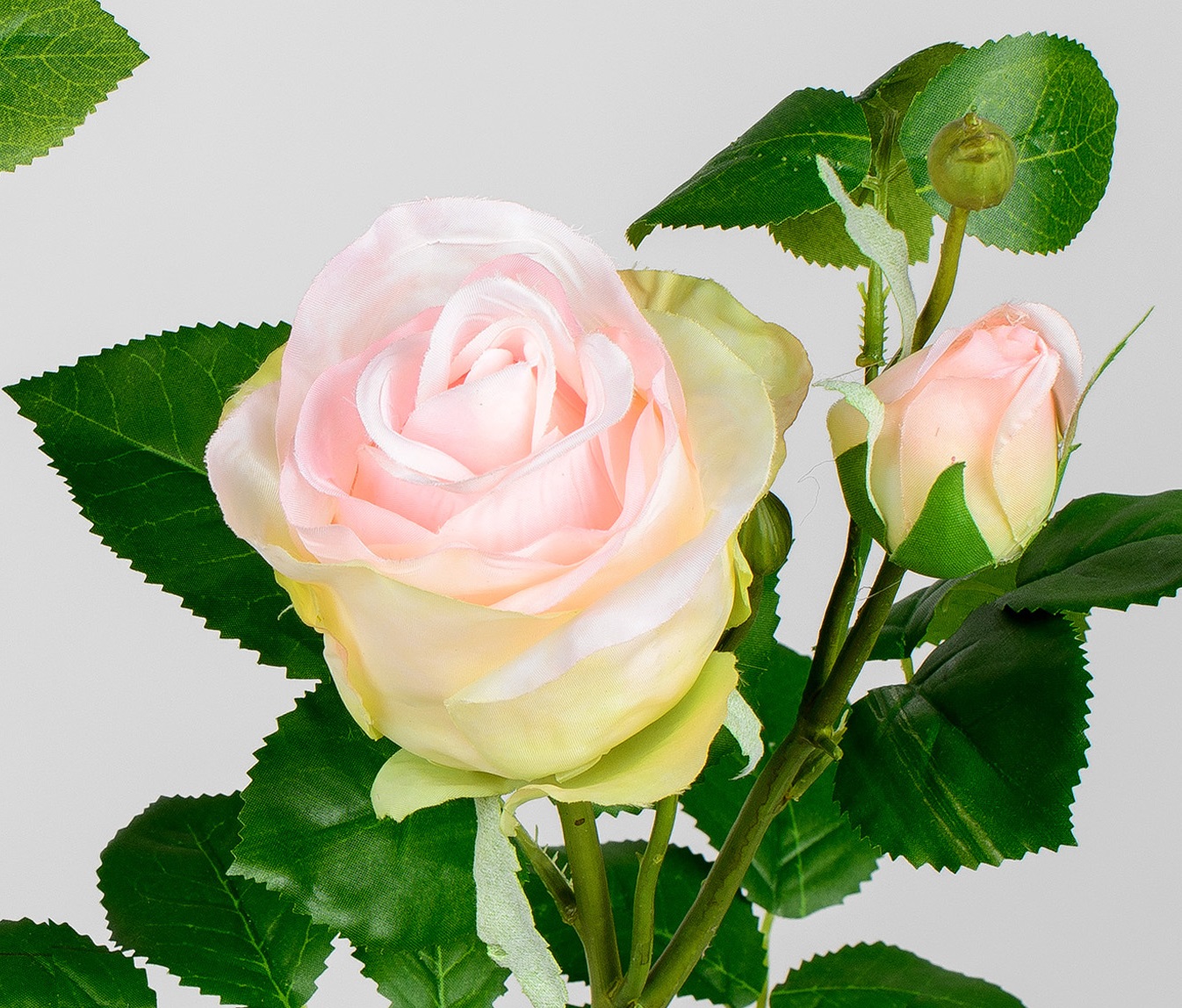 Kunstblume Rose 67m  zartcremerosa Textilblume Rose formano