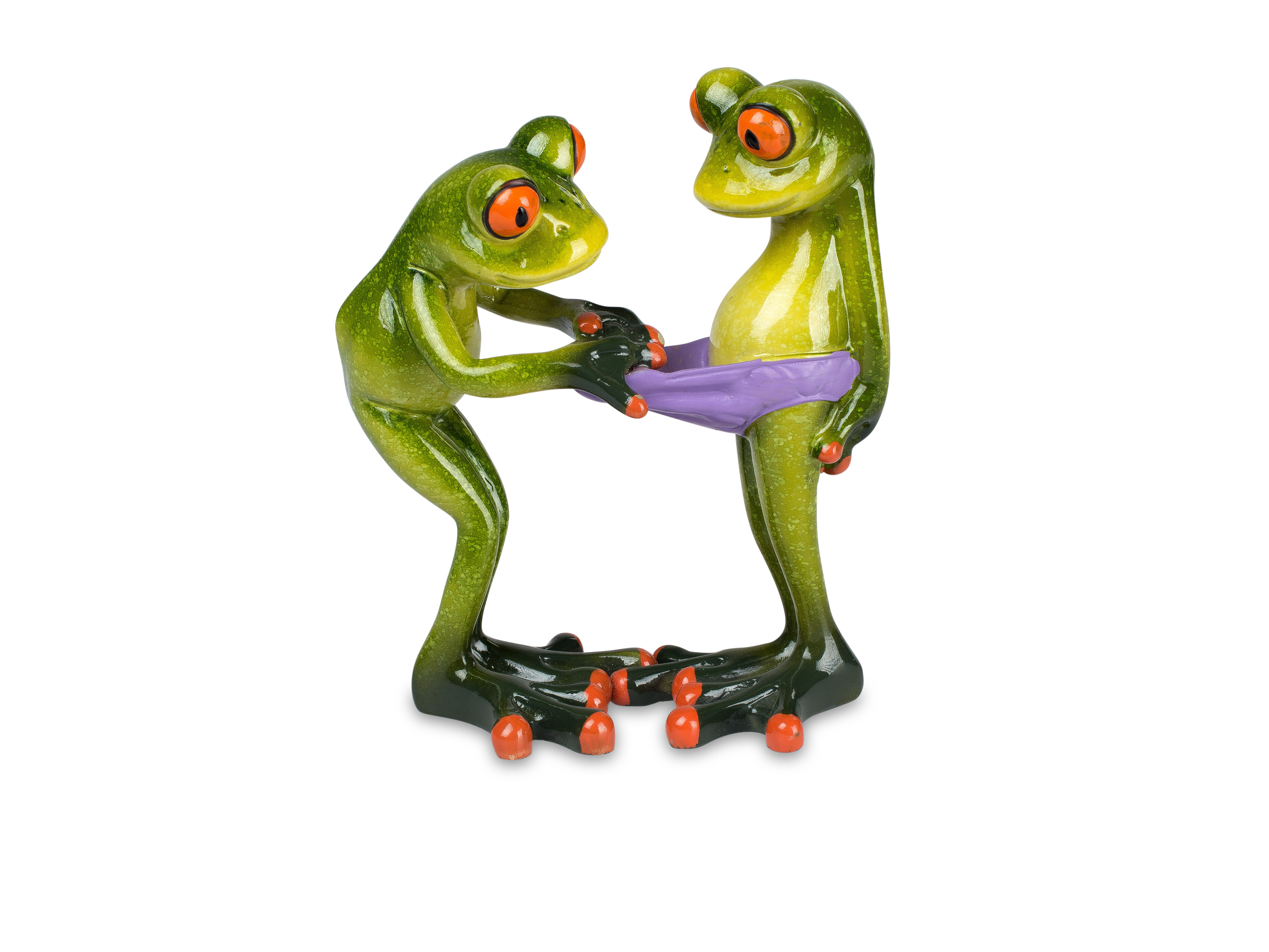 Figur Frosch „Blick in die Hose“ hellgrün witzige Dekofiguren Formano