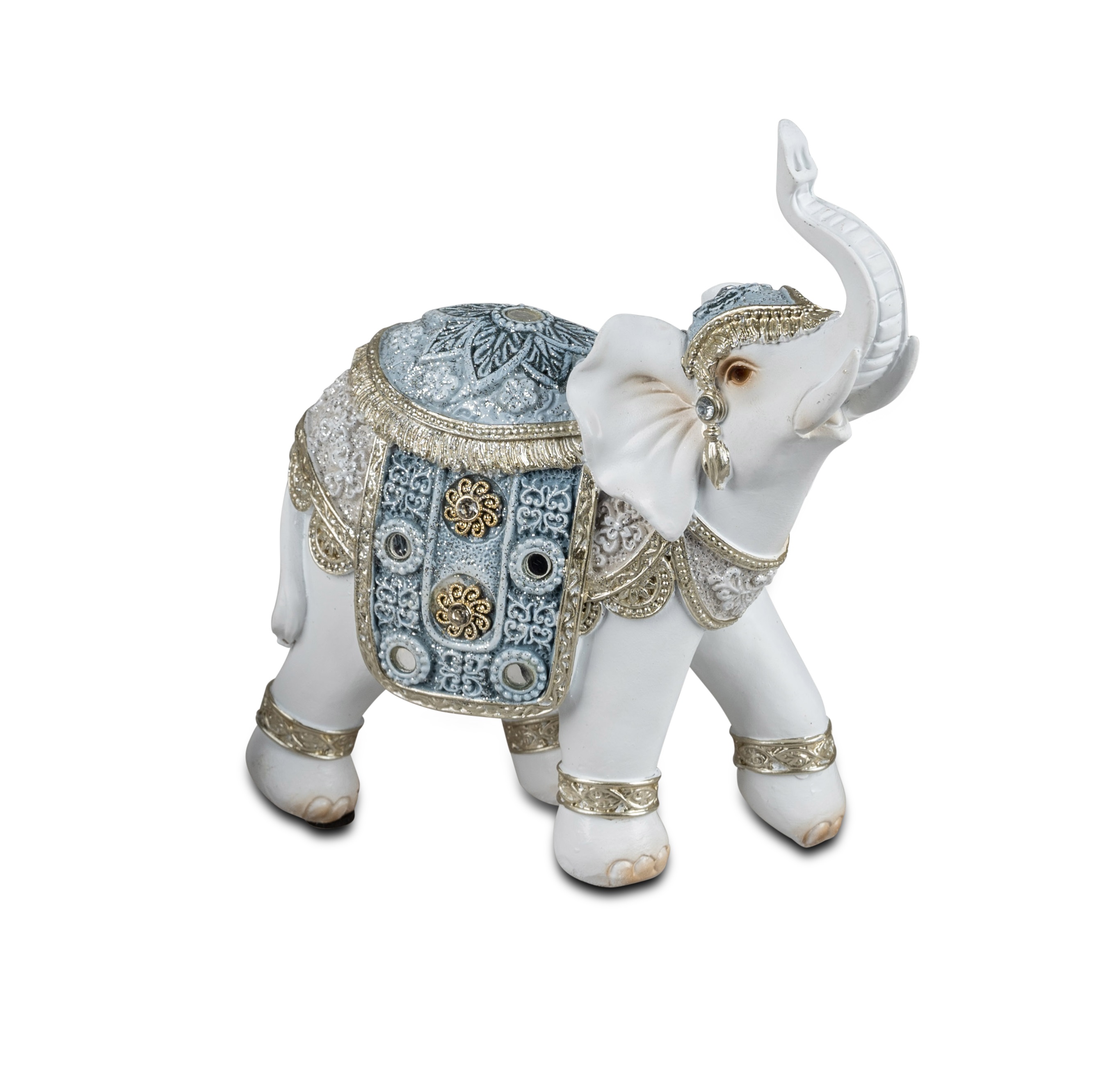 Dekofiguren Elefanten 15,5cm m. Relief + Spiegel-Elementen Formano