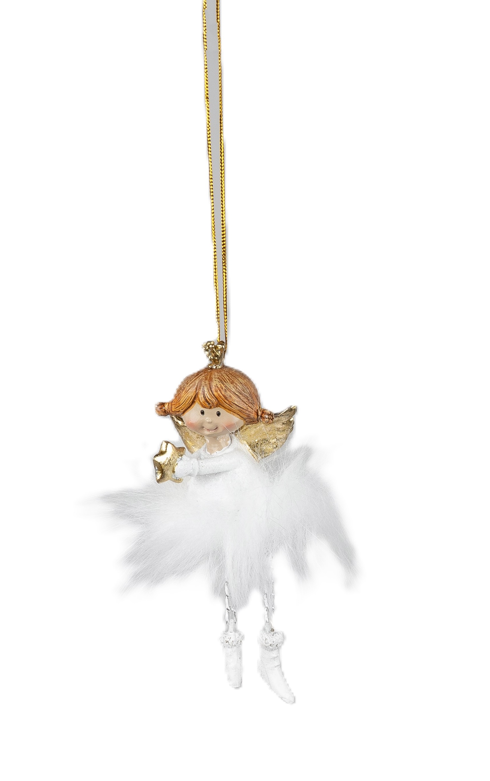 Hänger Deko-Engel FESTIVAL 12,5cm Weiß-Gold Christbaumschmuck Formano