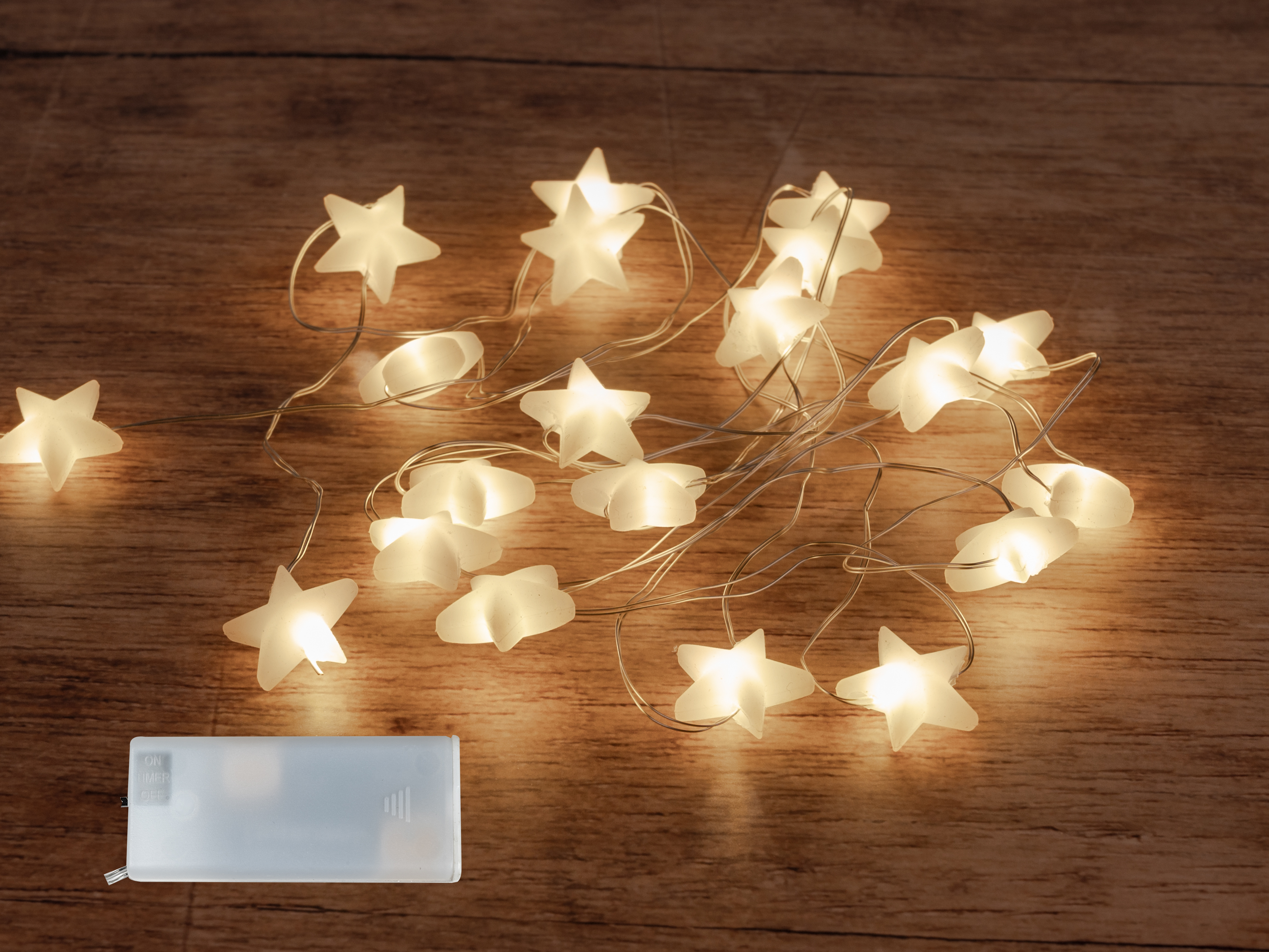 LED-Lichterkette Girlande STARS L. 190cm mit 20 weißen LED Sternen Formano