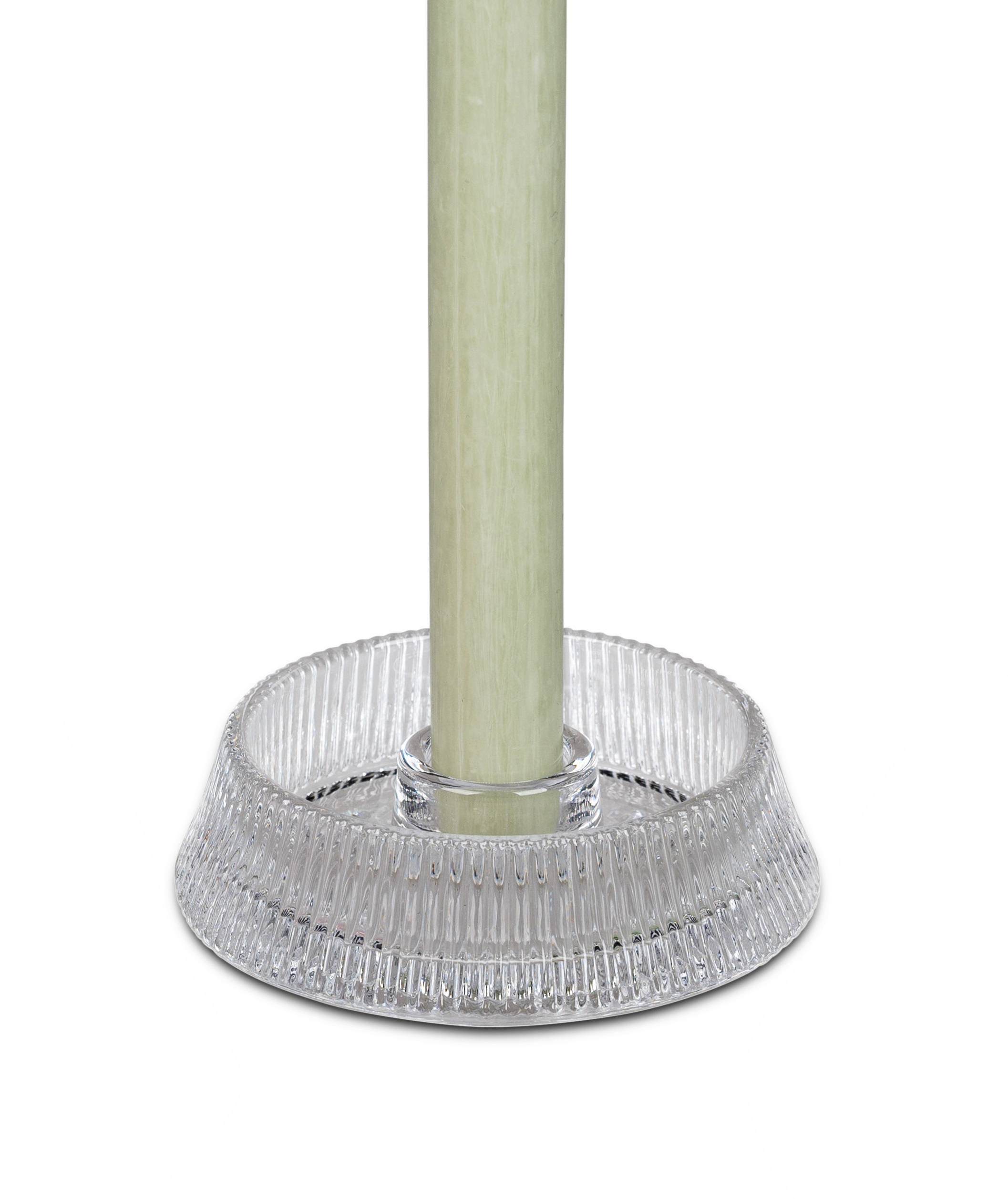 Leuchter Ø 11cm flach klar für Stabkerzen Kerzenleuchter Teelichthalter aus Glas formano F24