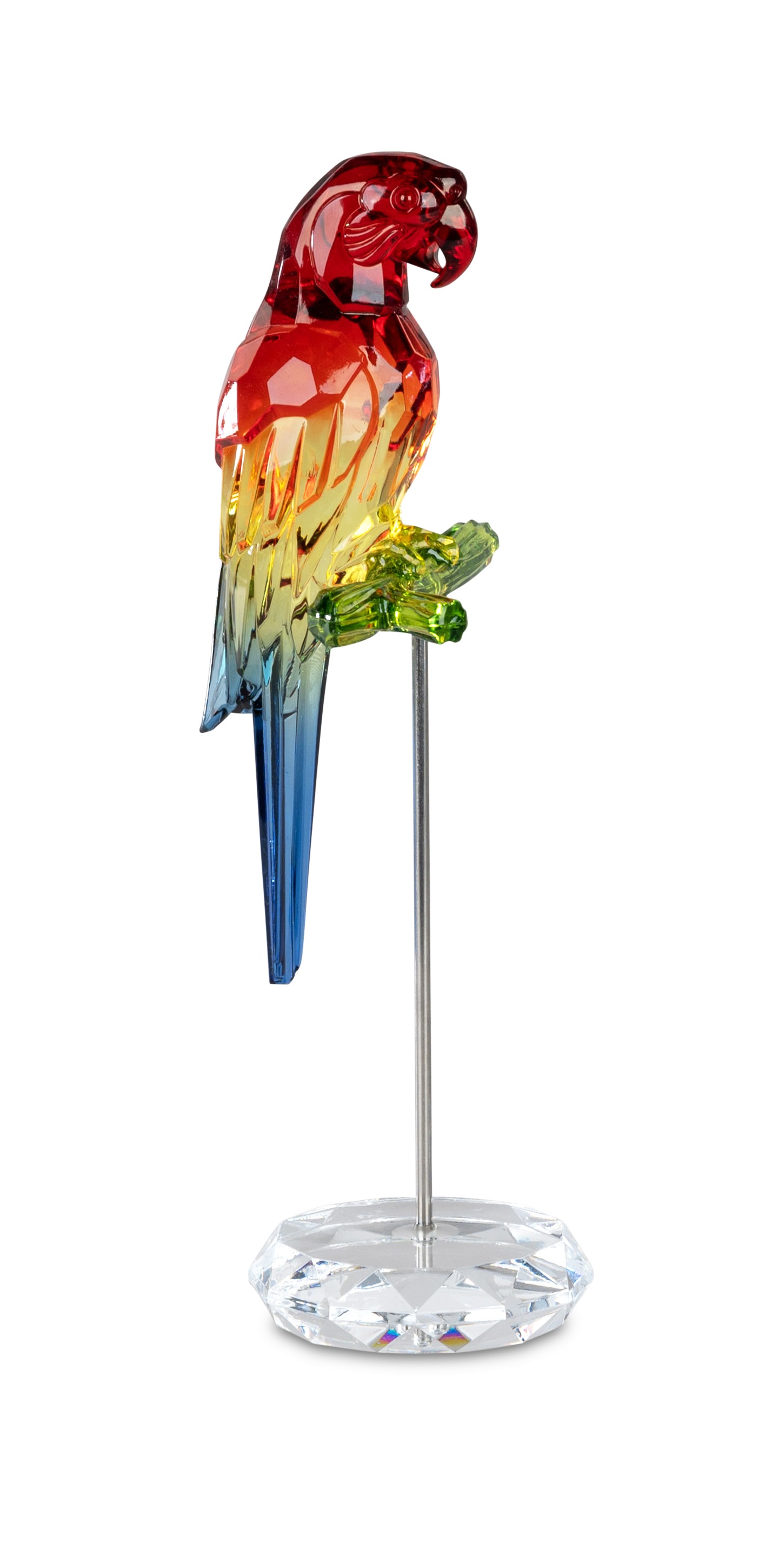 Deko-Papagei H.21cm Rot-Orange-Blau aus Acryl Multicolor Dekoobjekt Vogel Formano 