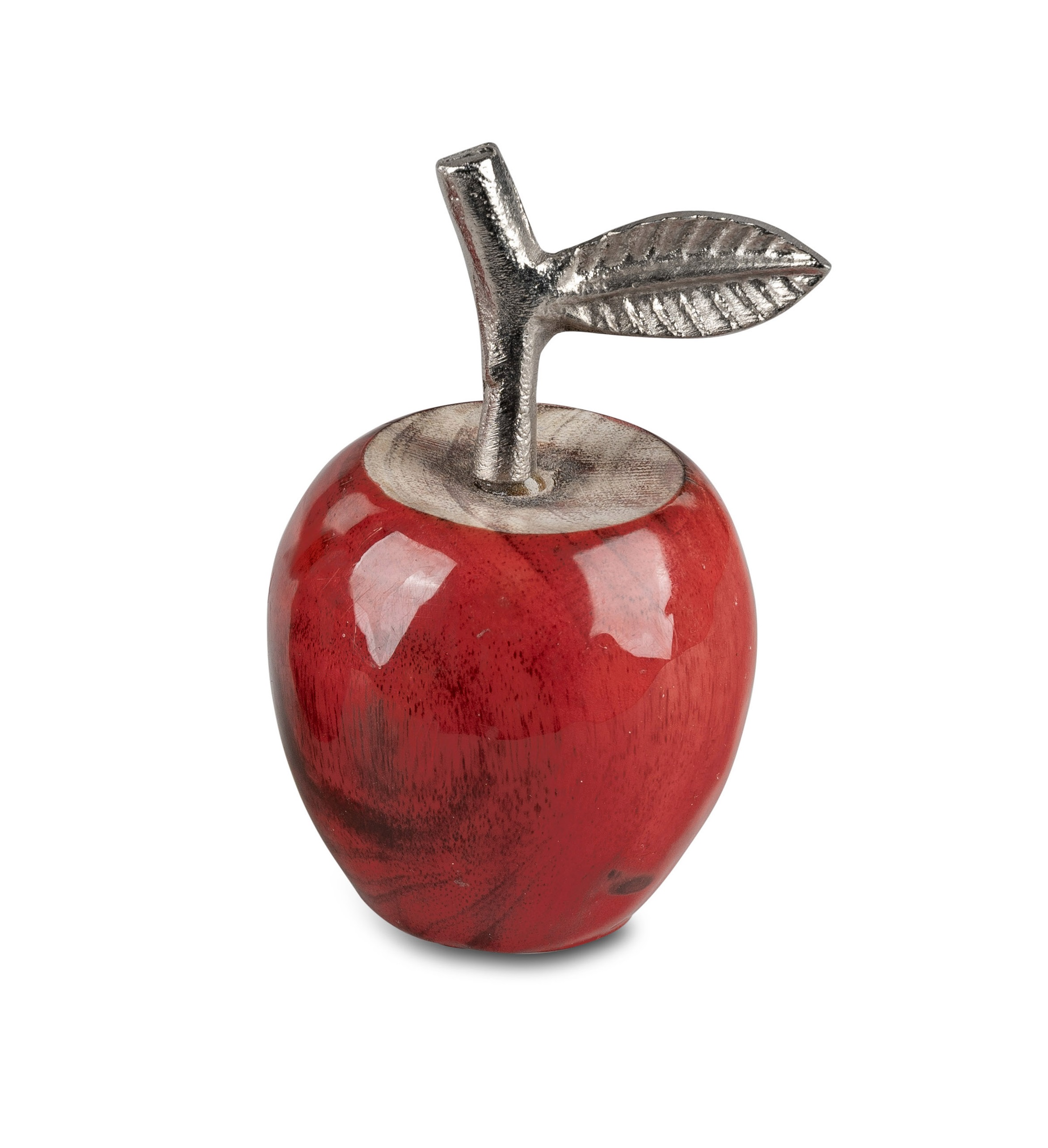 Deko-Objekt Apfel 10 cm Alu-Mangoholz rot glasiert formano