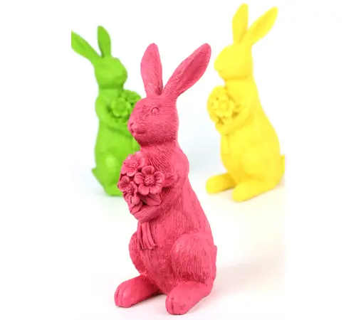 Deko Figur 15cm Osterhasen Hase gelb  "COLORI" Frühjahrs Deko HOFF