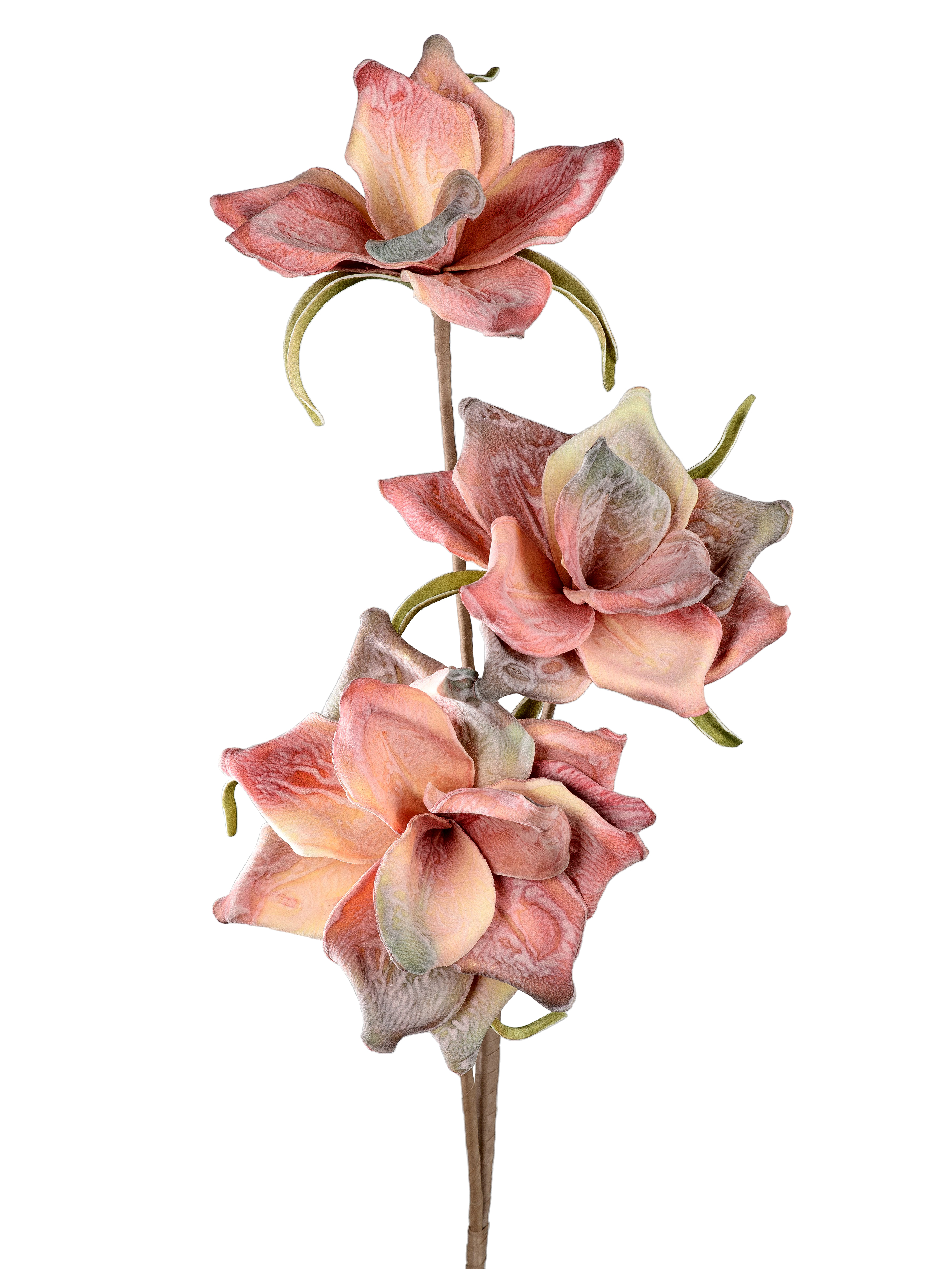 Deko Blütenzweig mit 3 Blüten H. 116cm rose braun Kunstblumen Formano 