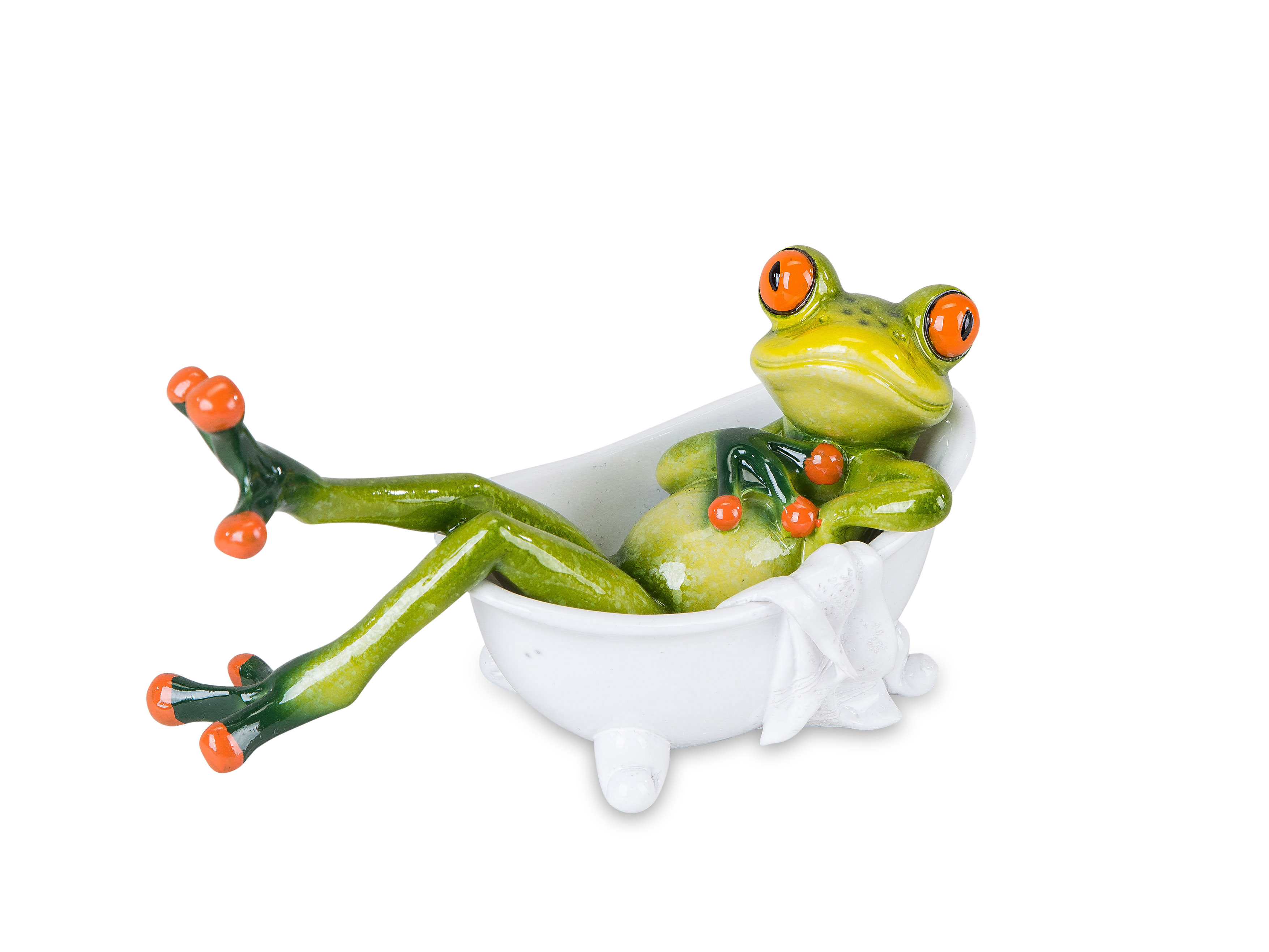 Dekofigur Frosch in Badewanne 16 cm Formano