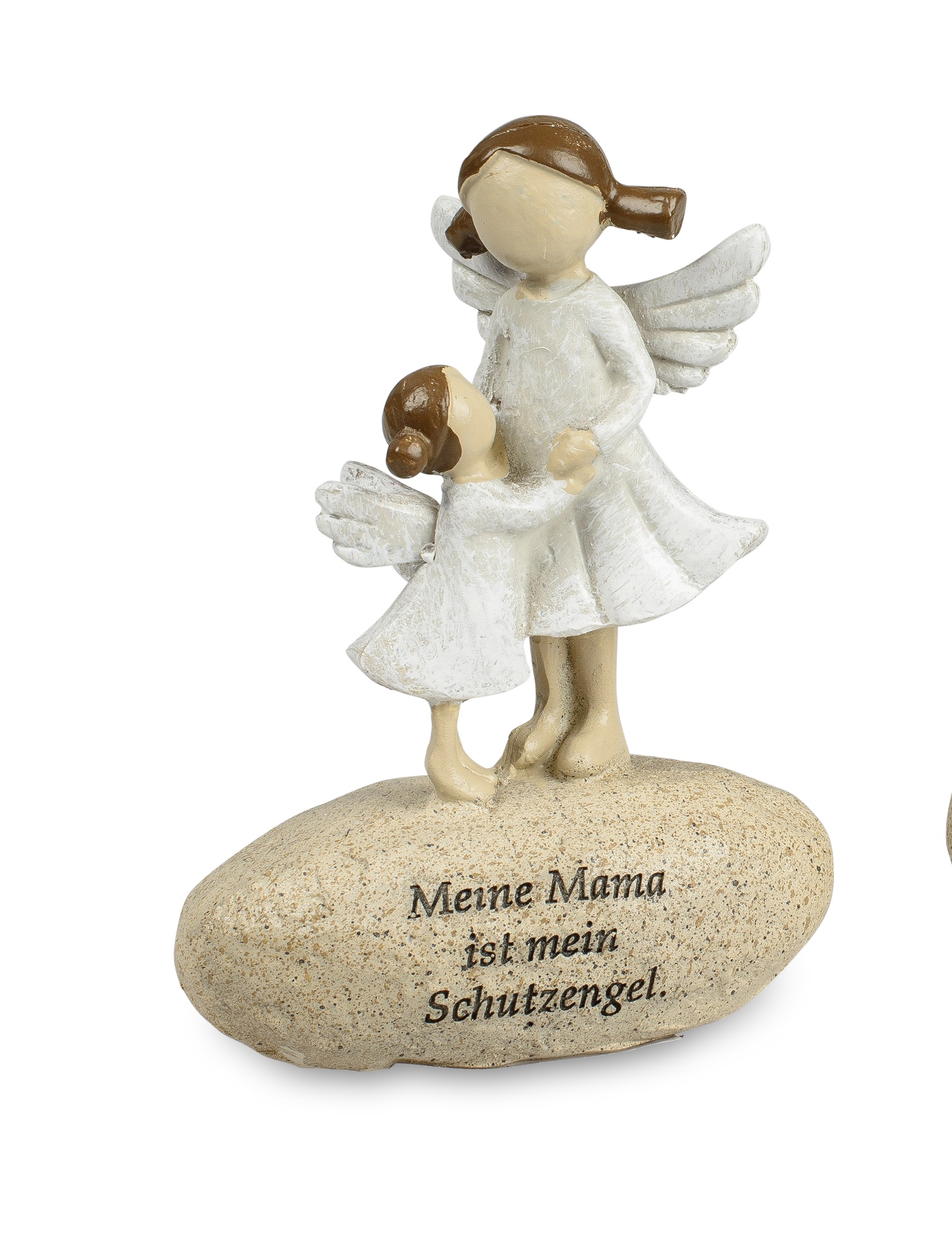 Dekofigur Schutzengel auf Stein mit Spruch „Meine Mama ist mein Schutzengel“ 10 cm Formano 