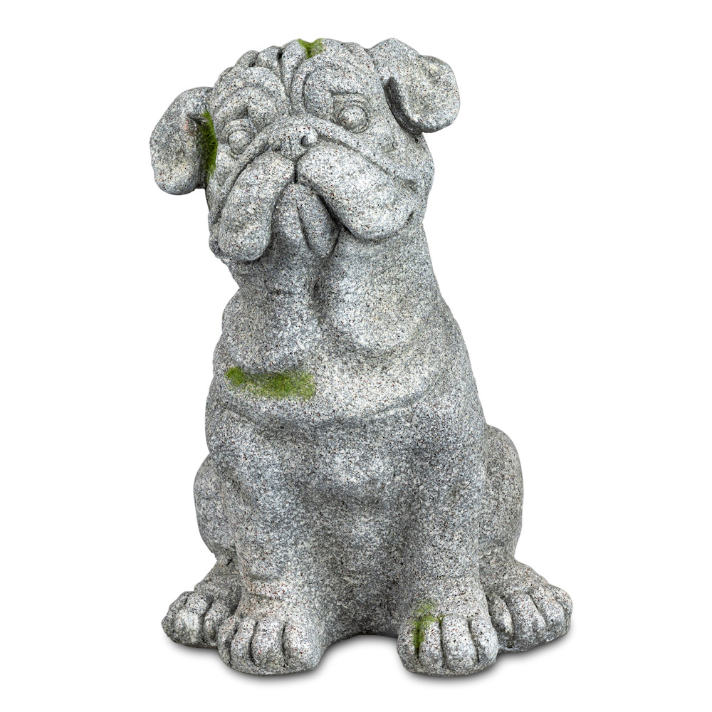 Bulldogge Hundefigur H. 40 cm Gartendekoration Skulptur Dekofigur Formano