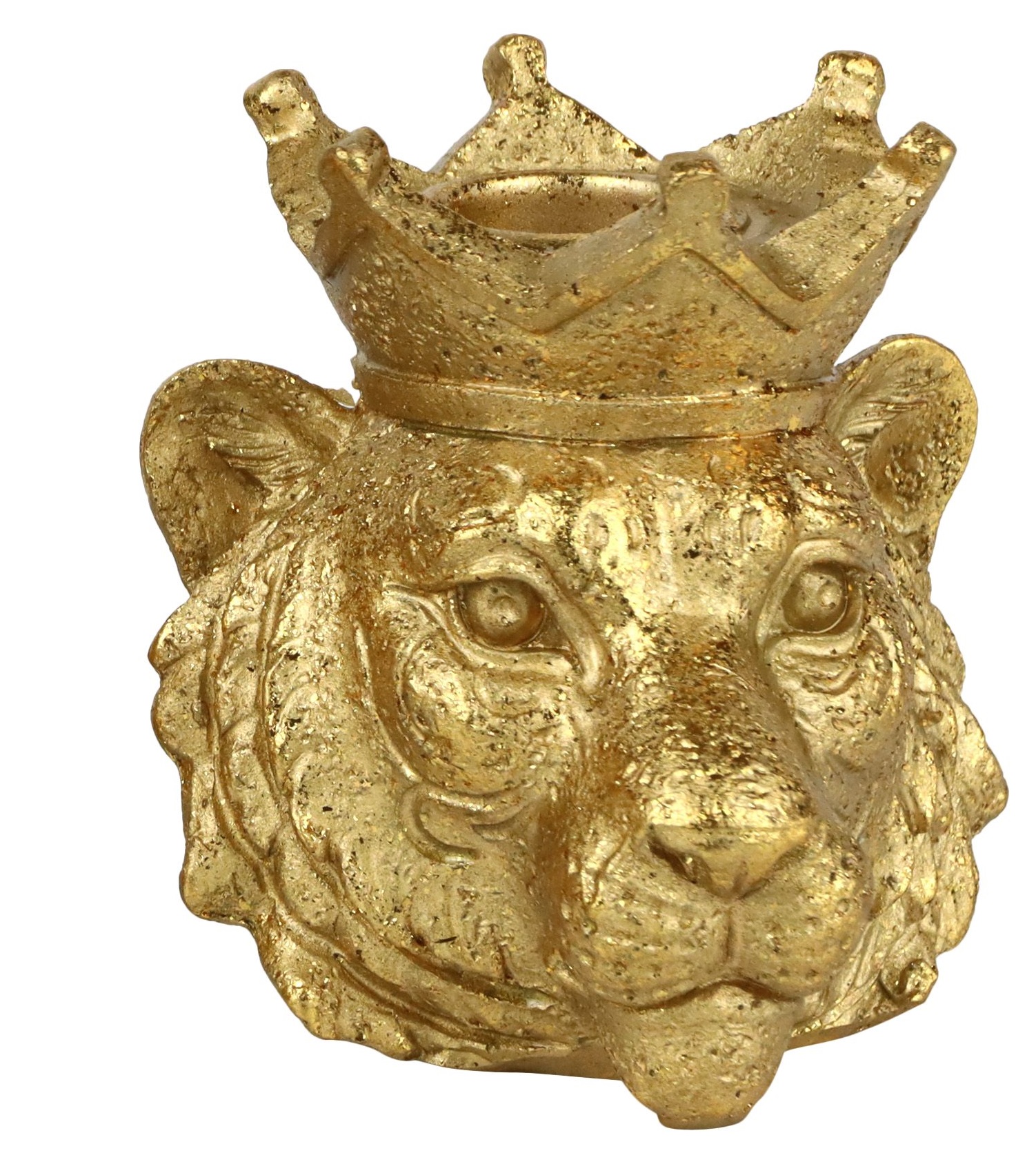 Kerzenhalter „LION“ 8cm Gold Mit Löwenmotiv Kerzenleuchter für Stabkerzen HOFF-INTERIEUR