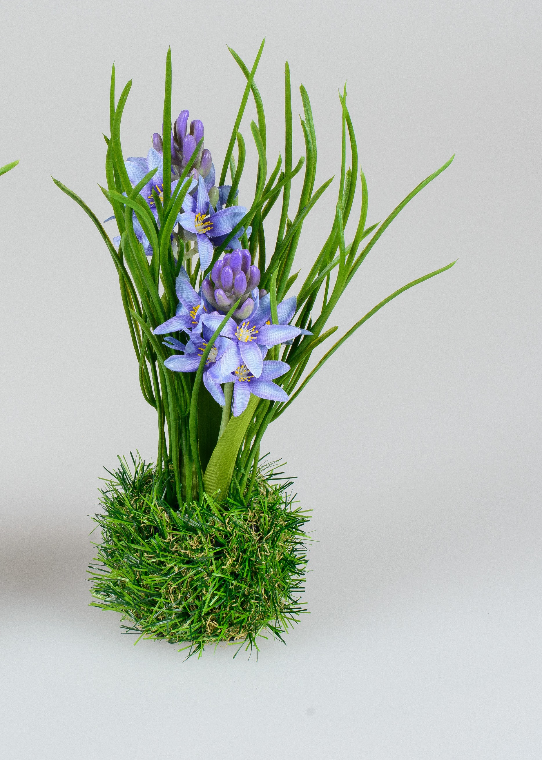 Hyazinthen auf Grassockel blau 25cm Tischdeko Kunstblumen Deko-Pflanze formano F24
