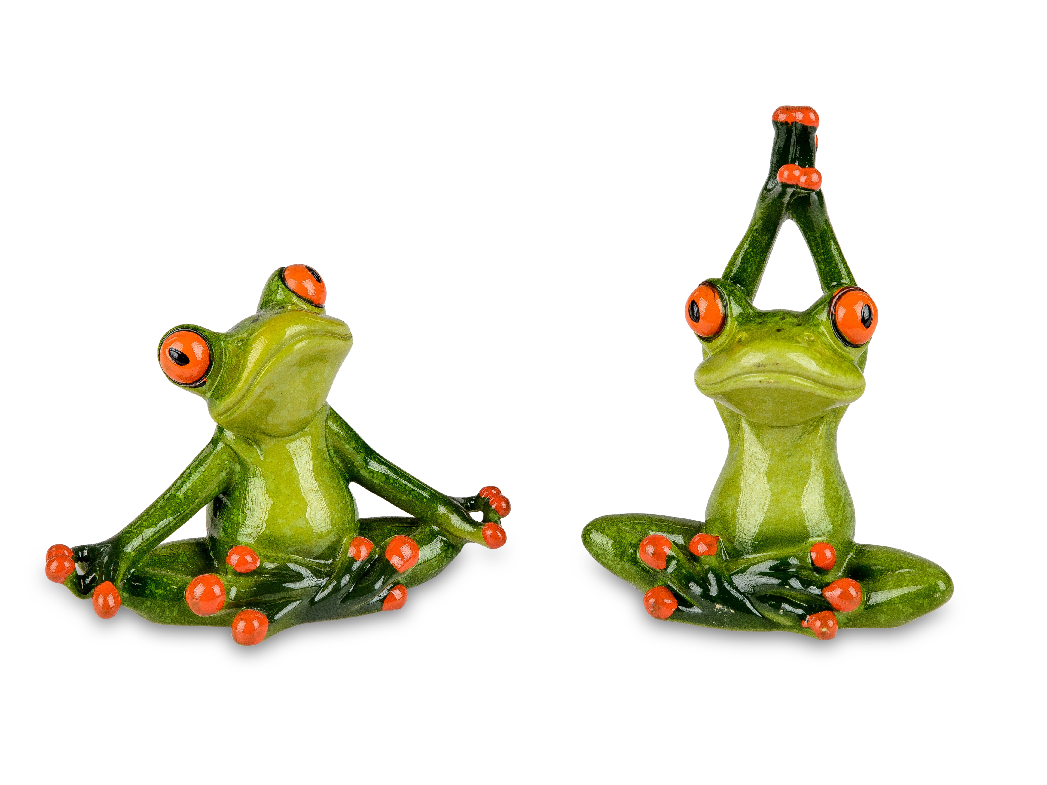 2er SET Deko Figur Frosch „Yoga“ hellgrün witzige Dekofiguren Formano