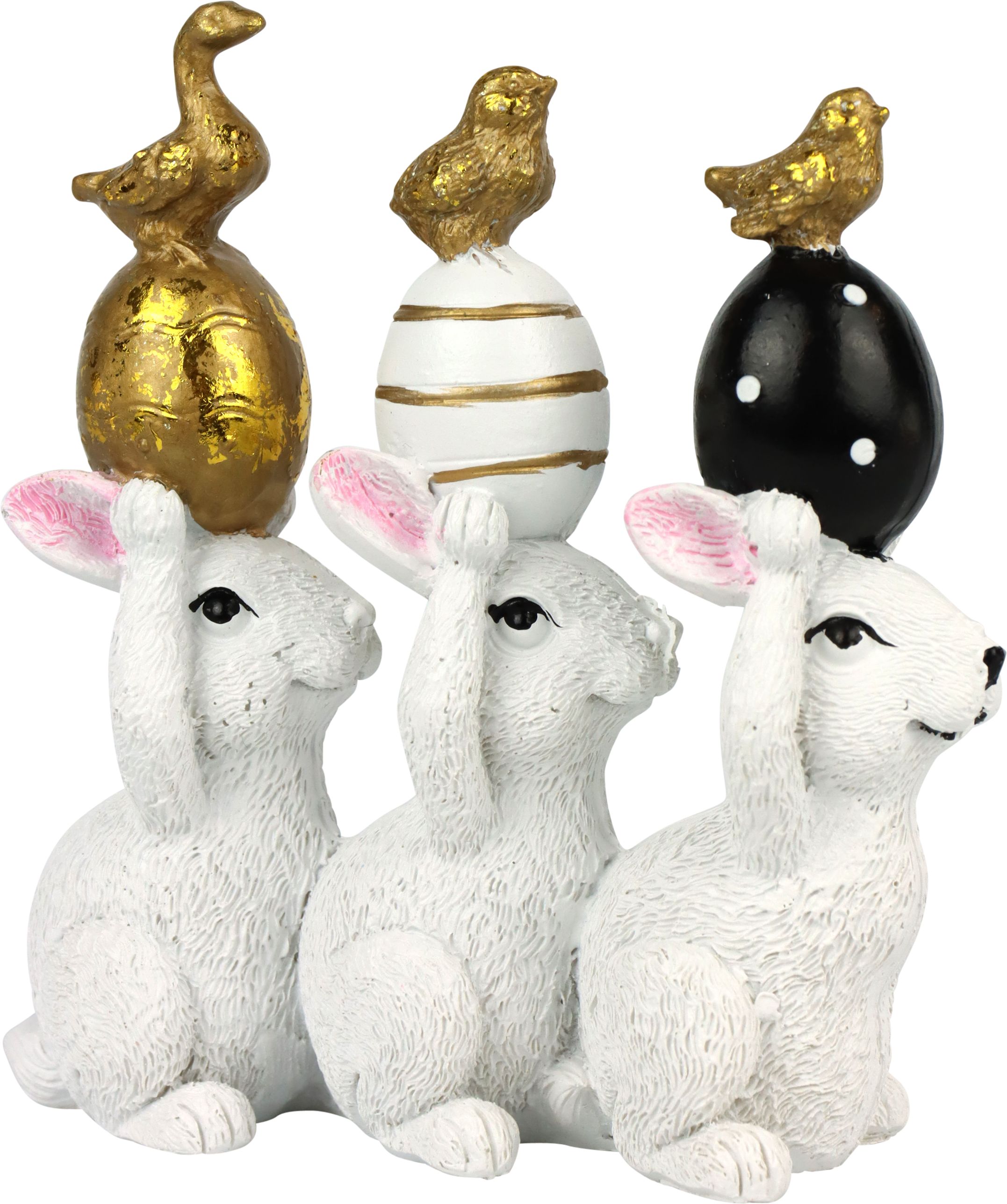 Deko Figur 12cm Osterhasen Hasen in Set Hasenparade "CHESS" Frühjahrs Deko