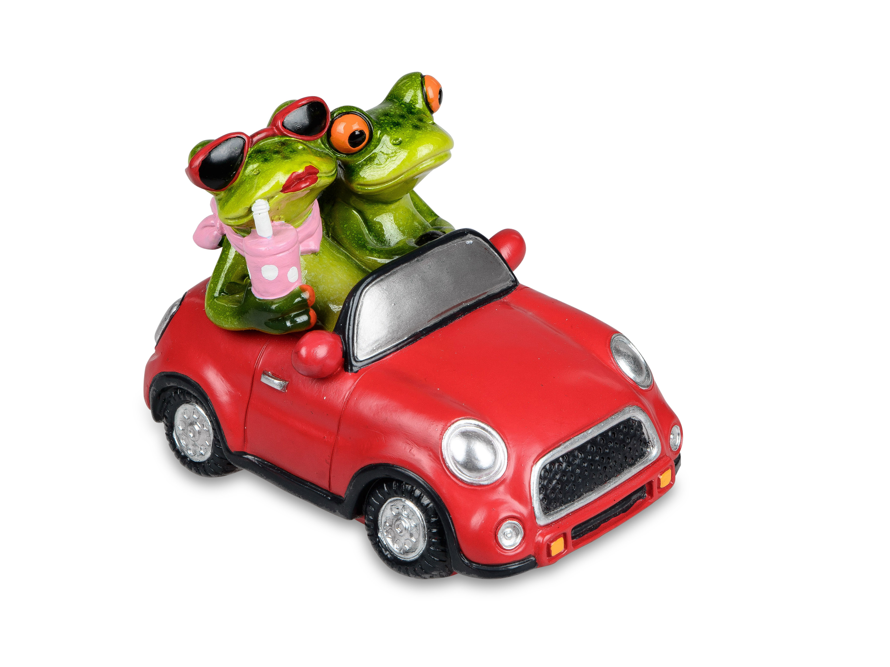 Deko-Figur Froschpaar im Auto H. 10cm witzige Dekofiguren Froschhausen Formano