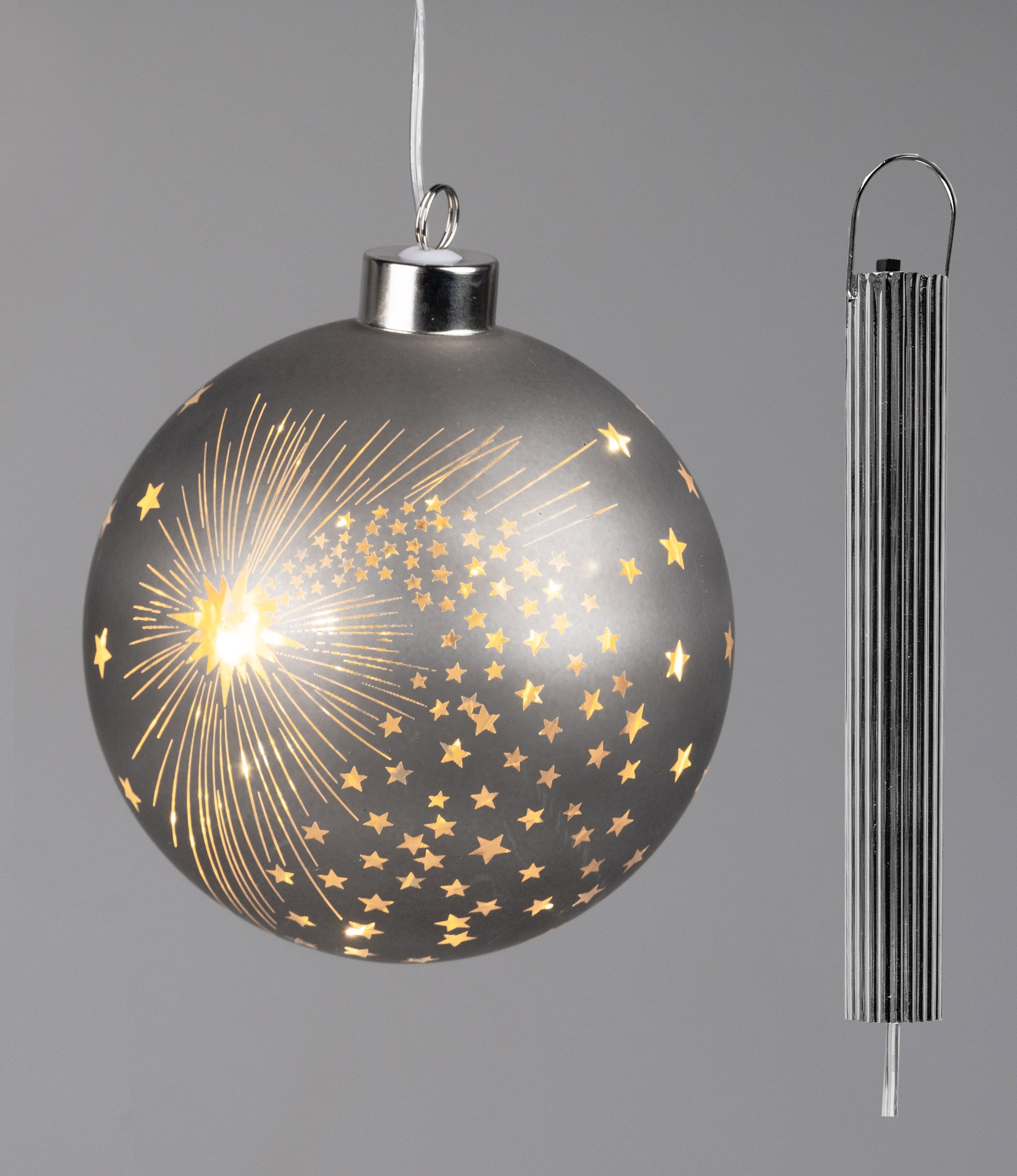 LED-Deko Kugel Ø 12cm SPIRIT mit Sternen + Timer zum hängen formano