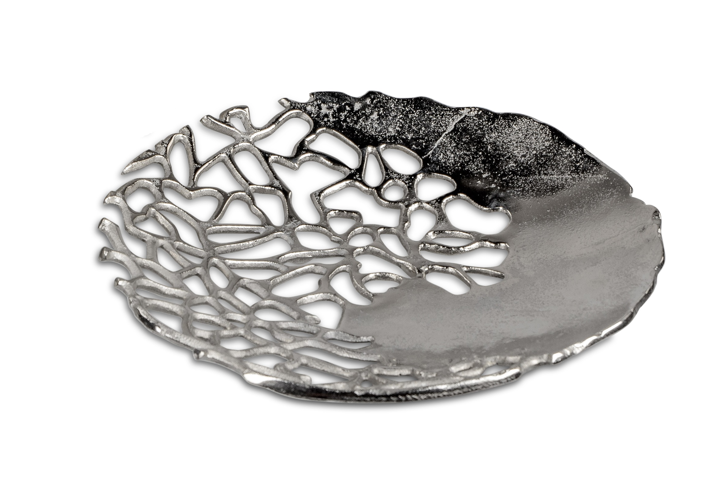 Deko-Schale  Rund 28cm  Alu - Koralle kunsthandwerklicher Artikel formano F23