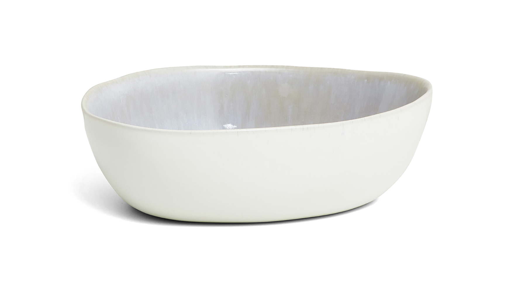 Schale OVAL L.23cm "Milano" Geschirr Steingut Organic - Creme-Blau Formano