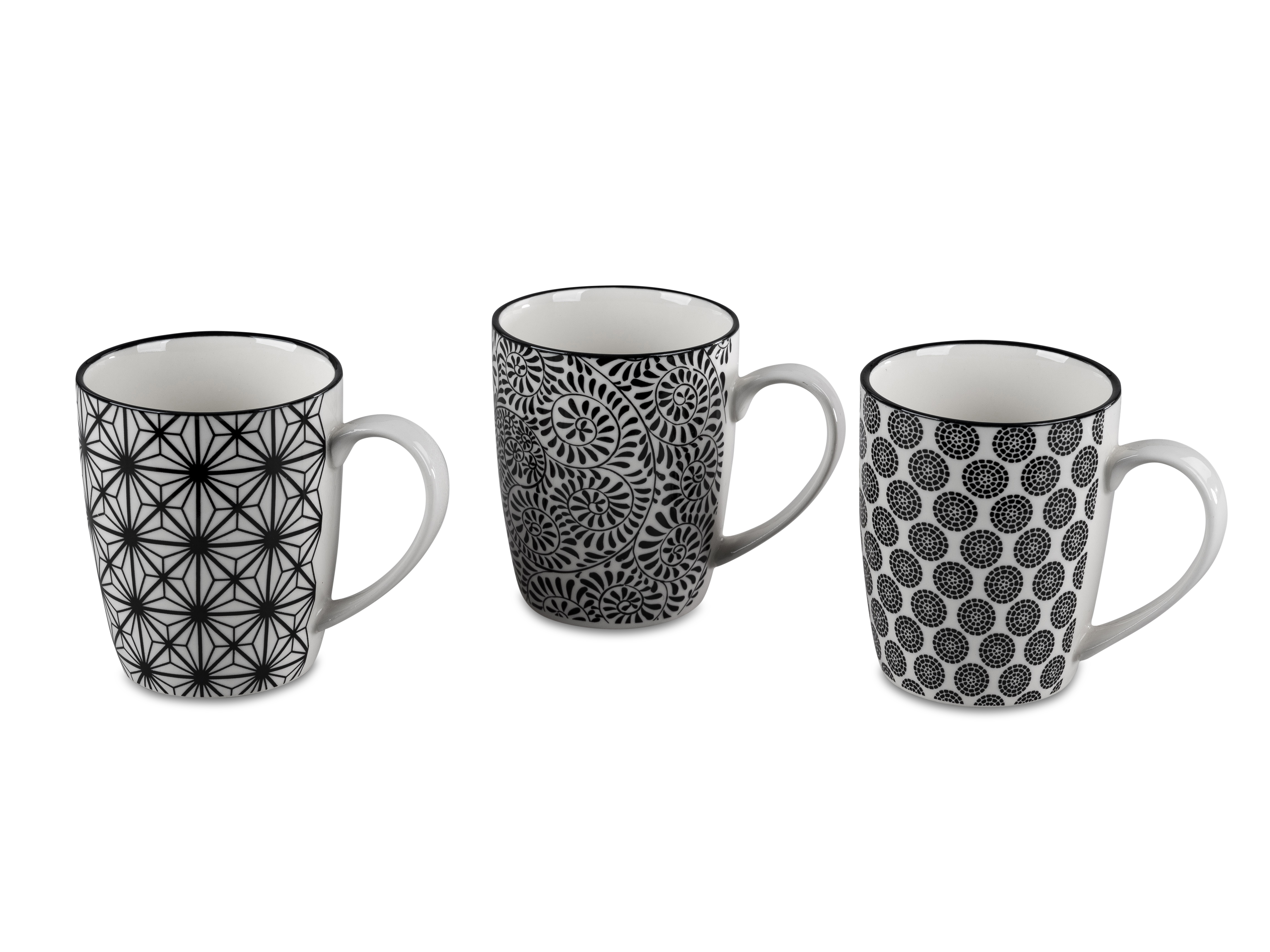 Becher aus Premium PORZELLAN  H.10cm schwarz-weiß Tasse Formano