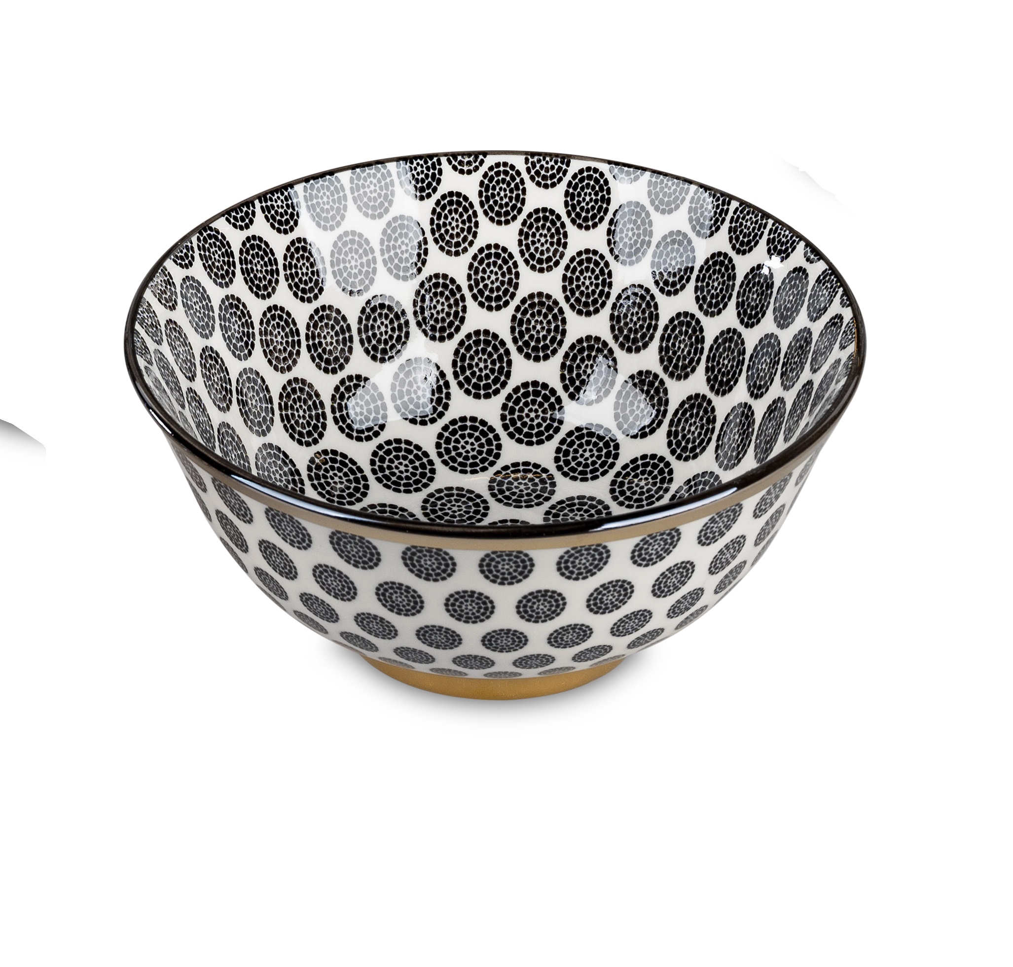 Schale aus Premium PORZELLAN 16cm schwarz-weiß mit Goldrand Premiumgeschirr  Formano