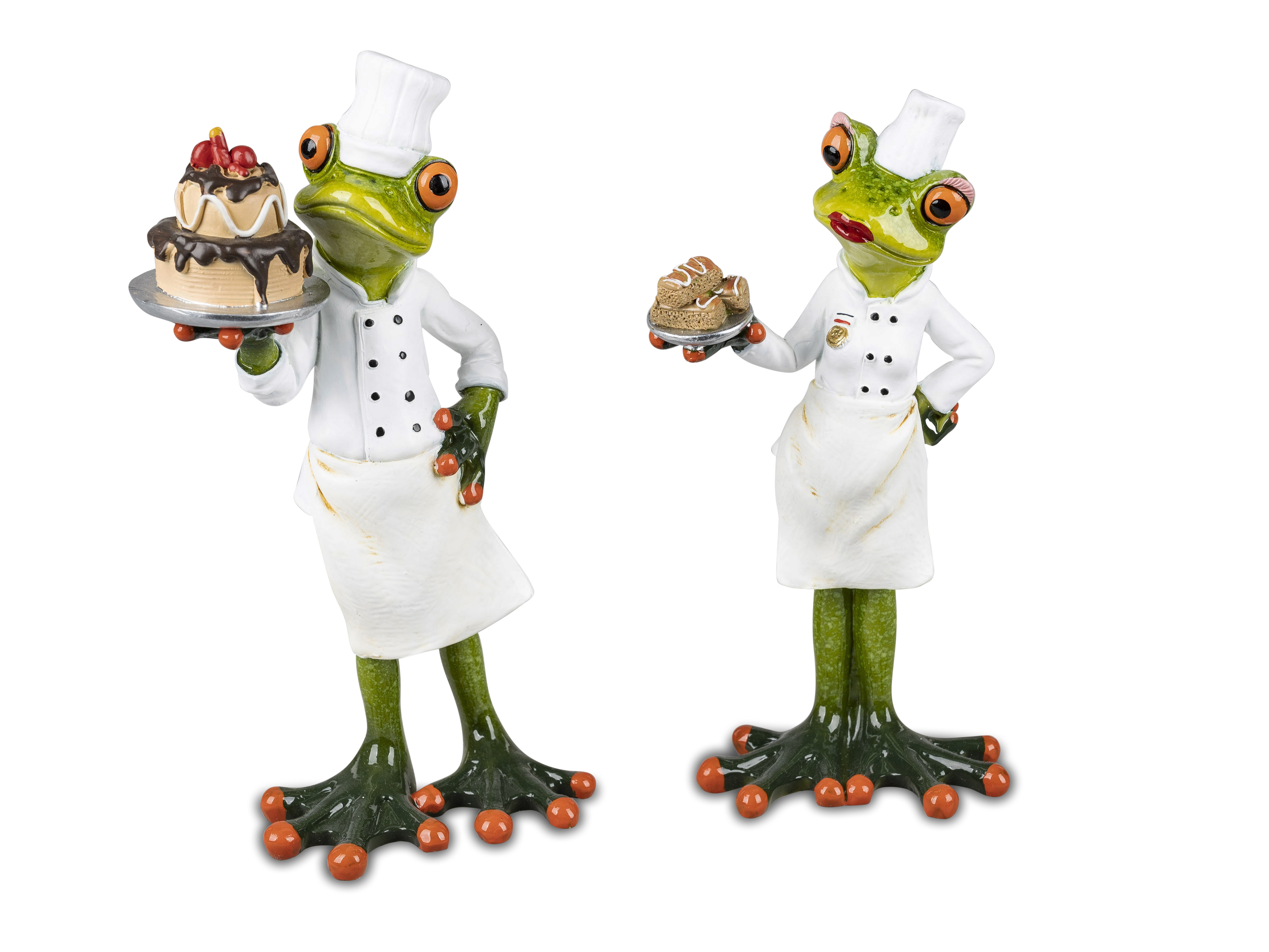 2er Set Frösche Bäcker Konditoren witzige Dekofiguren Froschhausen Formano