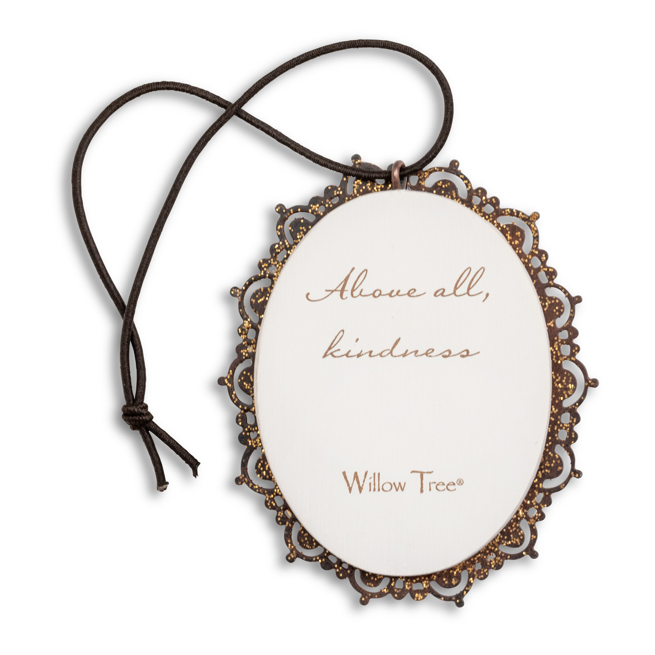 „Kindness (boy)“ Deko-Anhänger Freundlichkeit (Junge) Ornament mit Metallrand Willow Tree zum Aufhängen von Susan Lordi