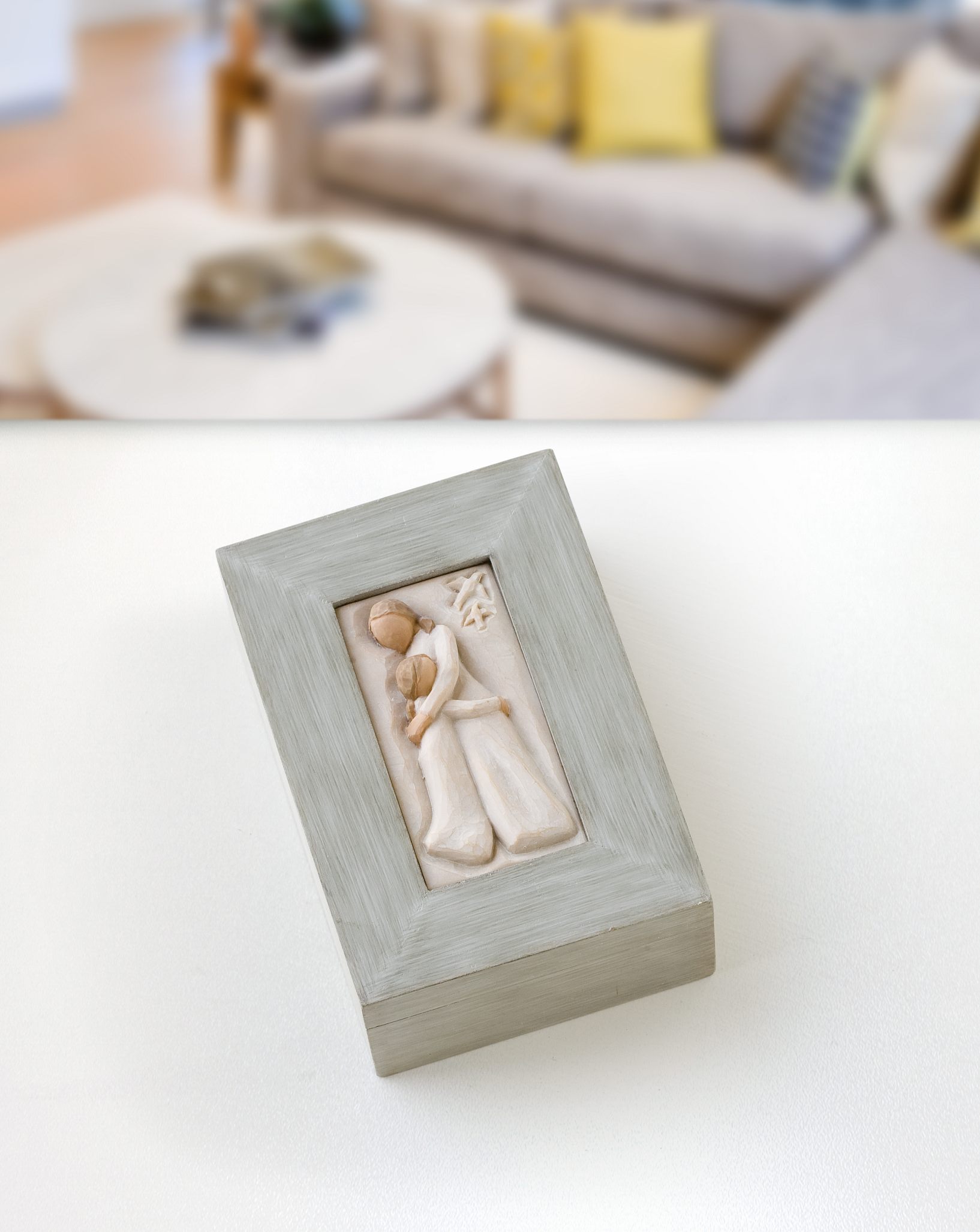 Aufbewahrungsbox "Mother and Daughter“ 13,5cm für Mutter und Tochter- geformte handbemalte Deko-Box Willow Tree