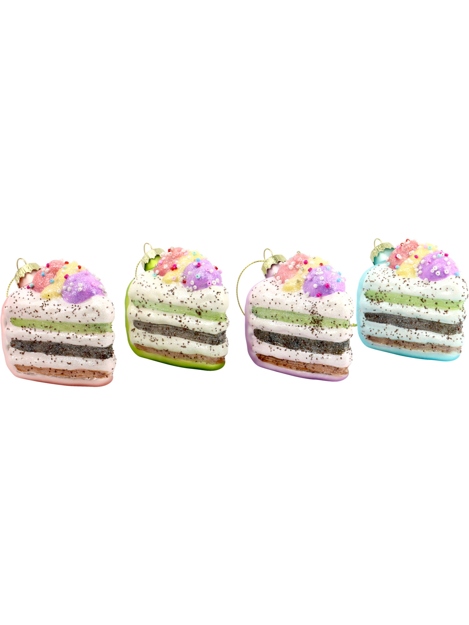 Anhänger „Cake Party “8x6x7cm sort. Glasschmuck Weihnachtsbaum-Deko Winterzeit Hoff W24