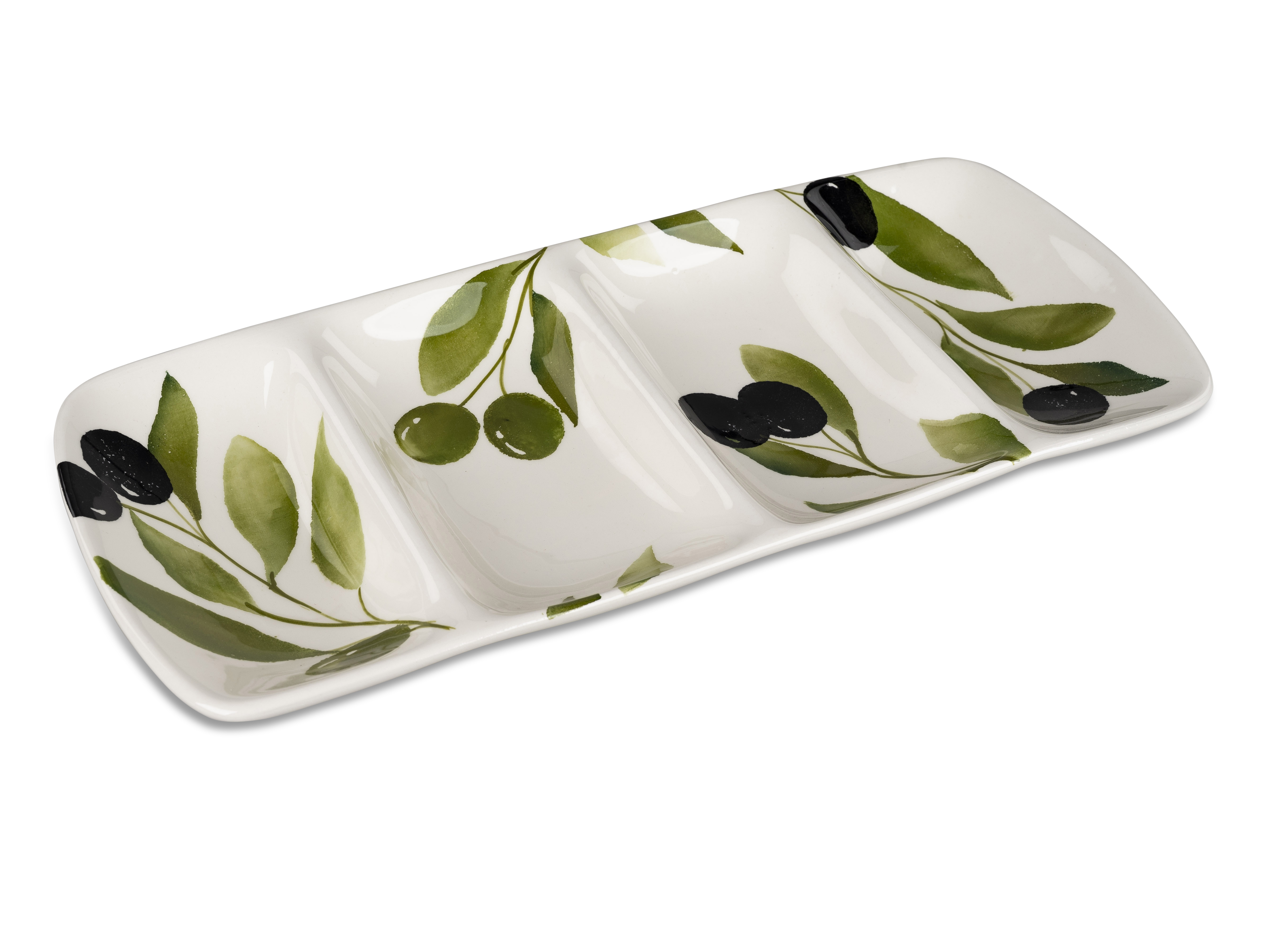 Deko Servierplatte  43 x 19,5cm Oliven - Dekor Geschirr Formano